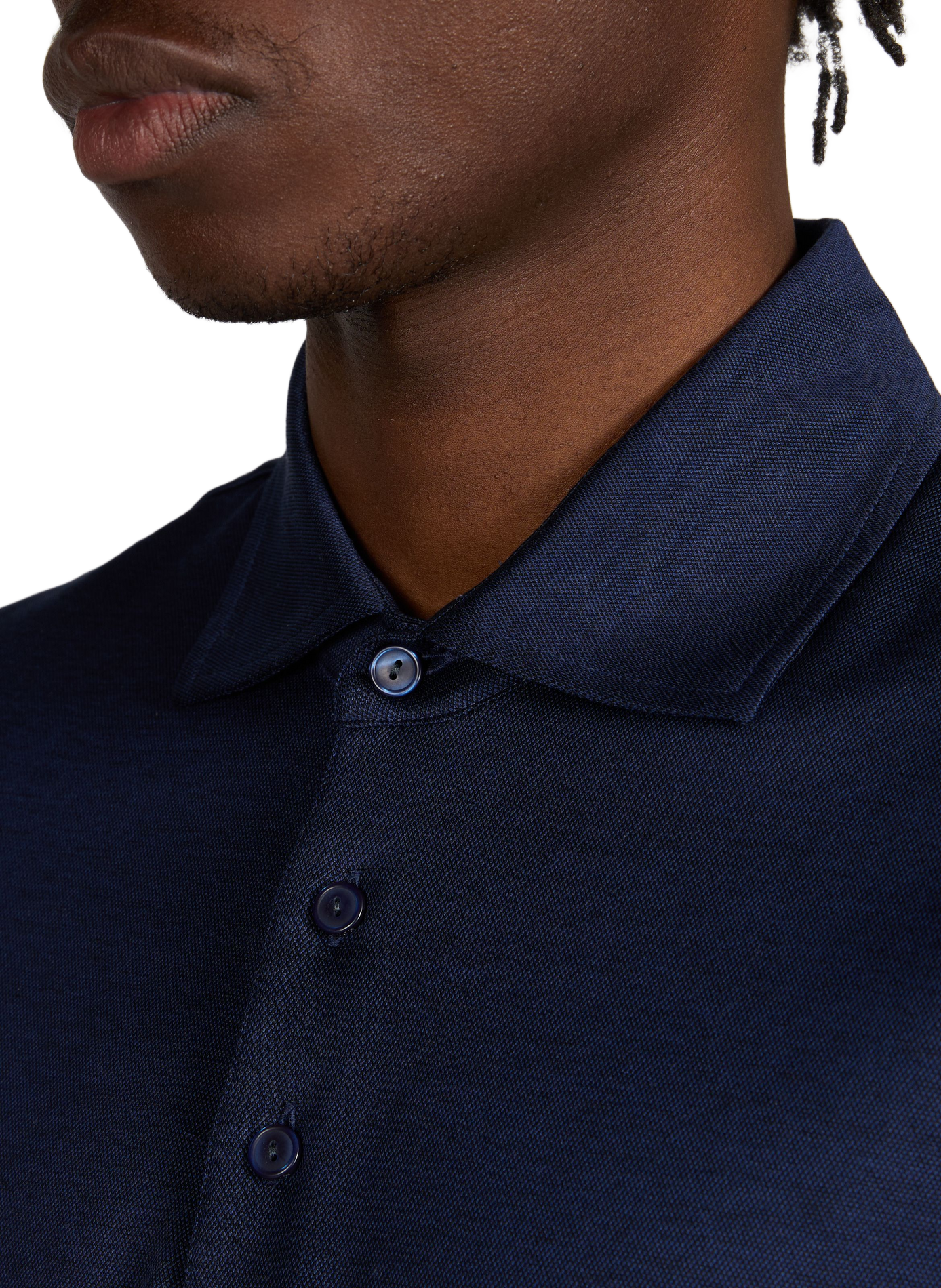 Short sleeve cotton polo shirt ETON Blue