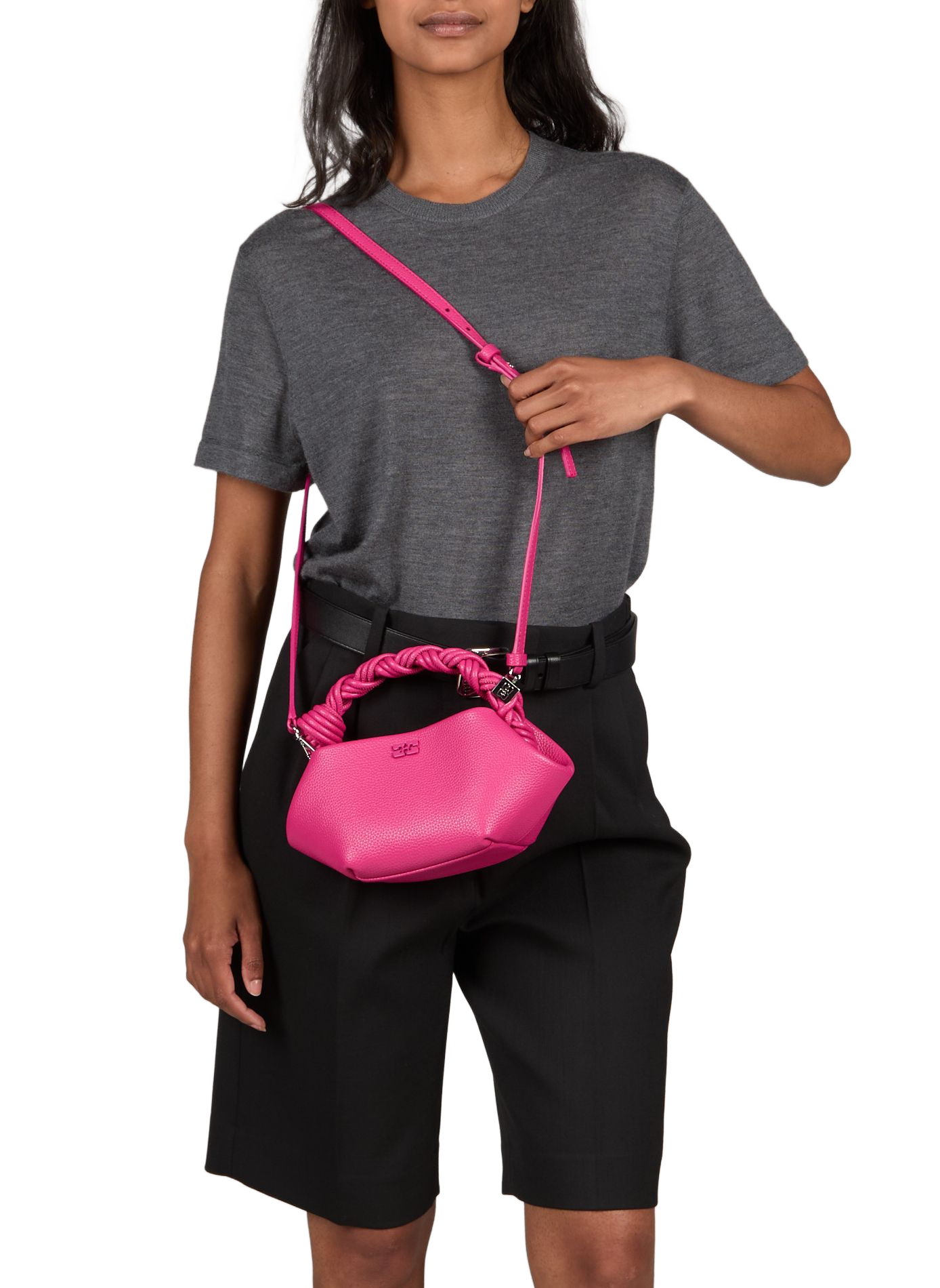 Sac à main Bou Mini à texture grainée GANNI Rose