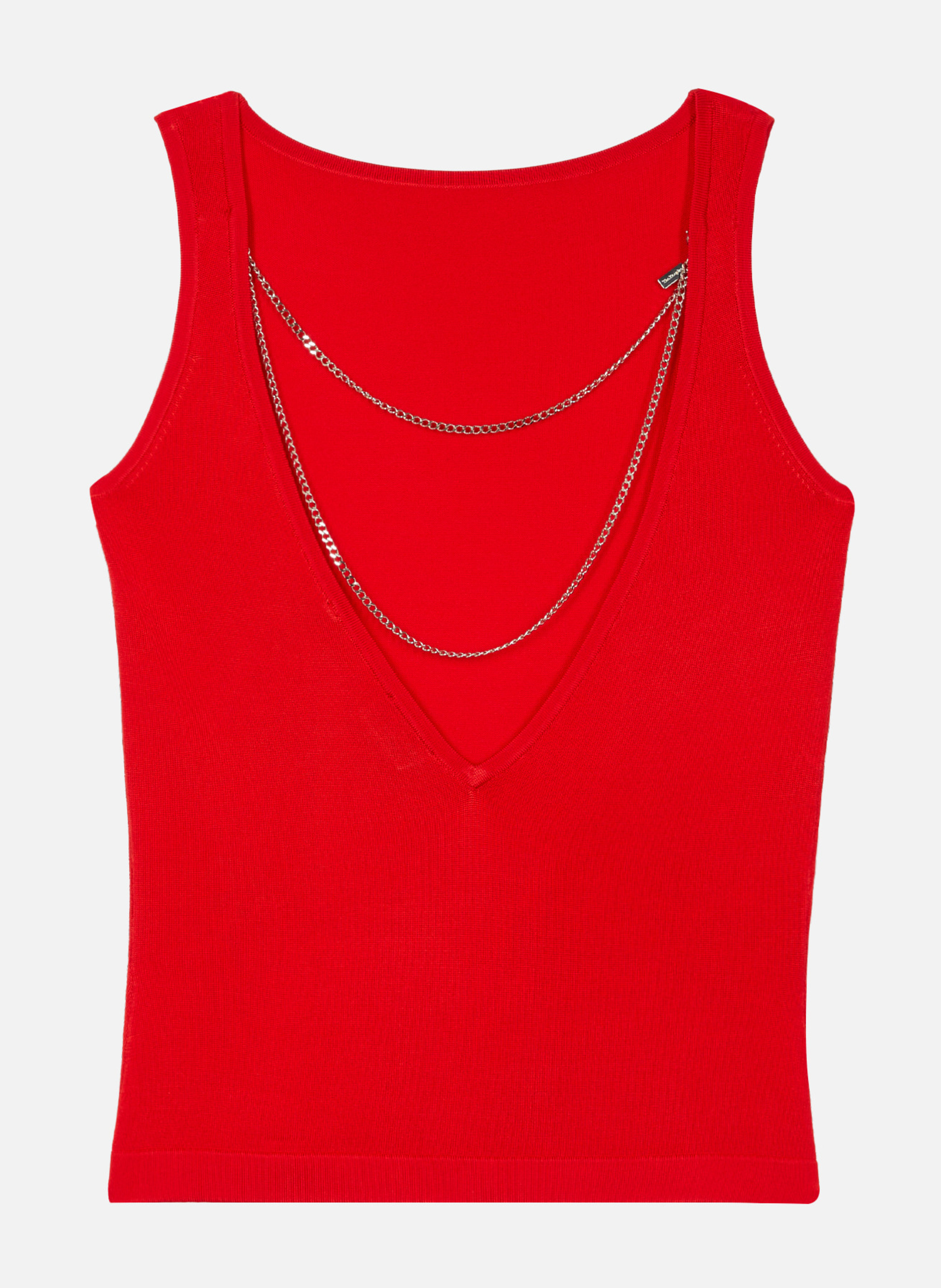 Top en maille avec chaînes THE KOOPLES Rouge