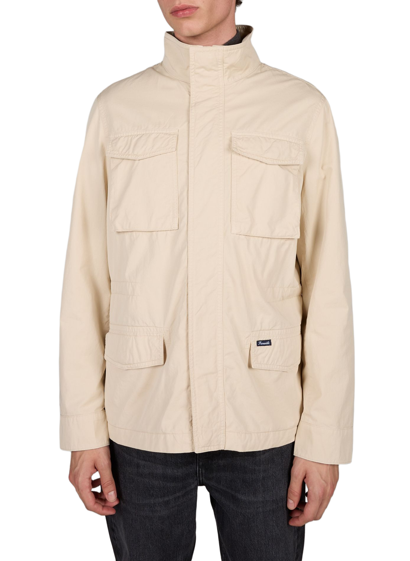 Jacket with high collar in cotton FACONNABLE Beige