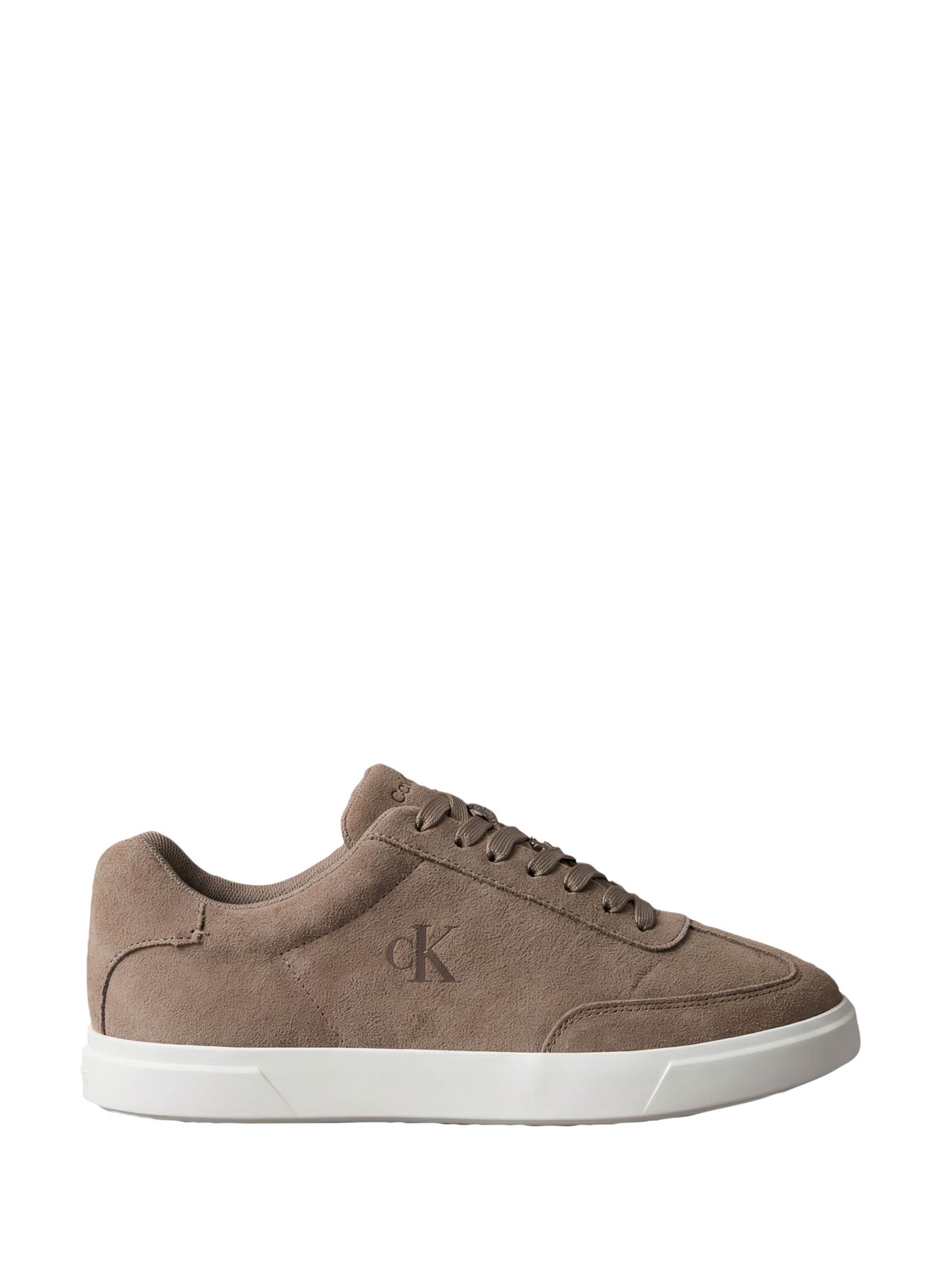 Leather sneakers with embroidered logo CALVIN KLEIN Beige