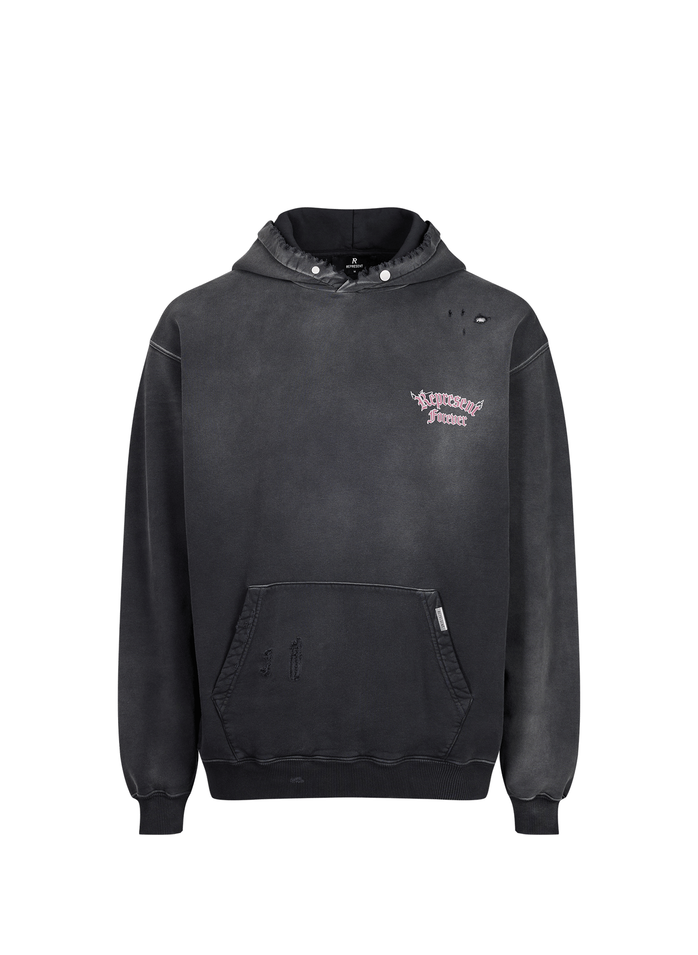 Oversized printed hoodie with hood REPRESENT Black