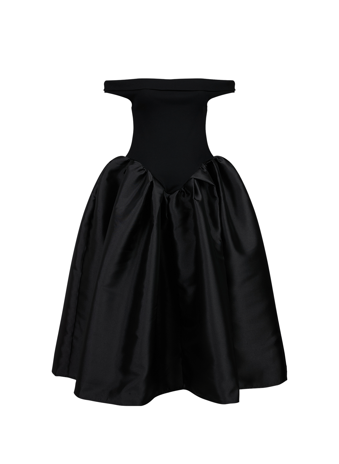 Flared long dress in blended cotton MARQUES ALMEIDA Black