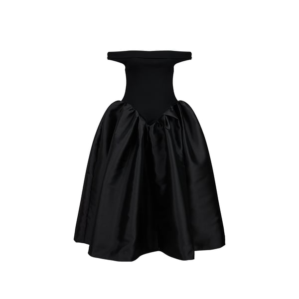 Robe longue évasée en coton mélangé Robe longue évasée en coton mélangé