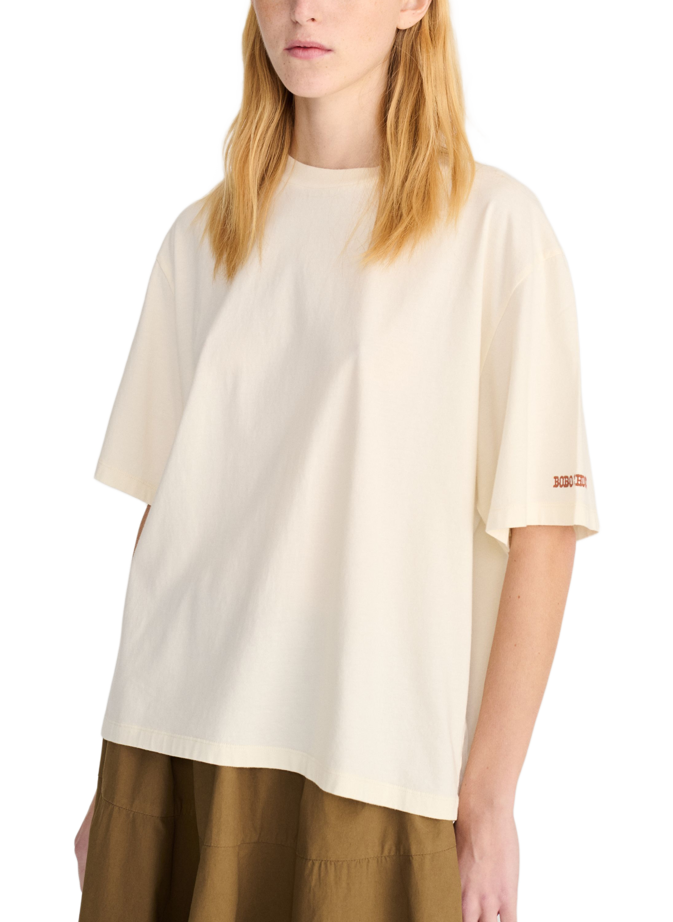 Lässiges T-Shirt mit Bio-Baumwoll-Print BOBO CHOSES Beige