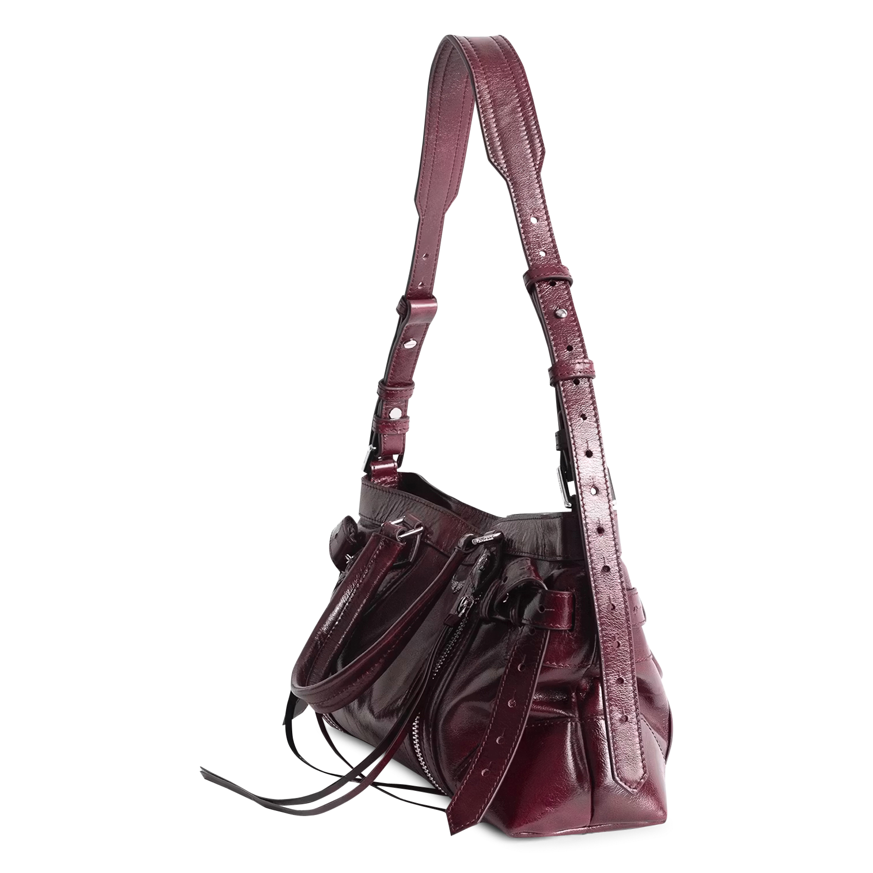 Sac bandoulière en cuir skull keyring ZADIG&VOLTAIRE Violet