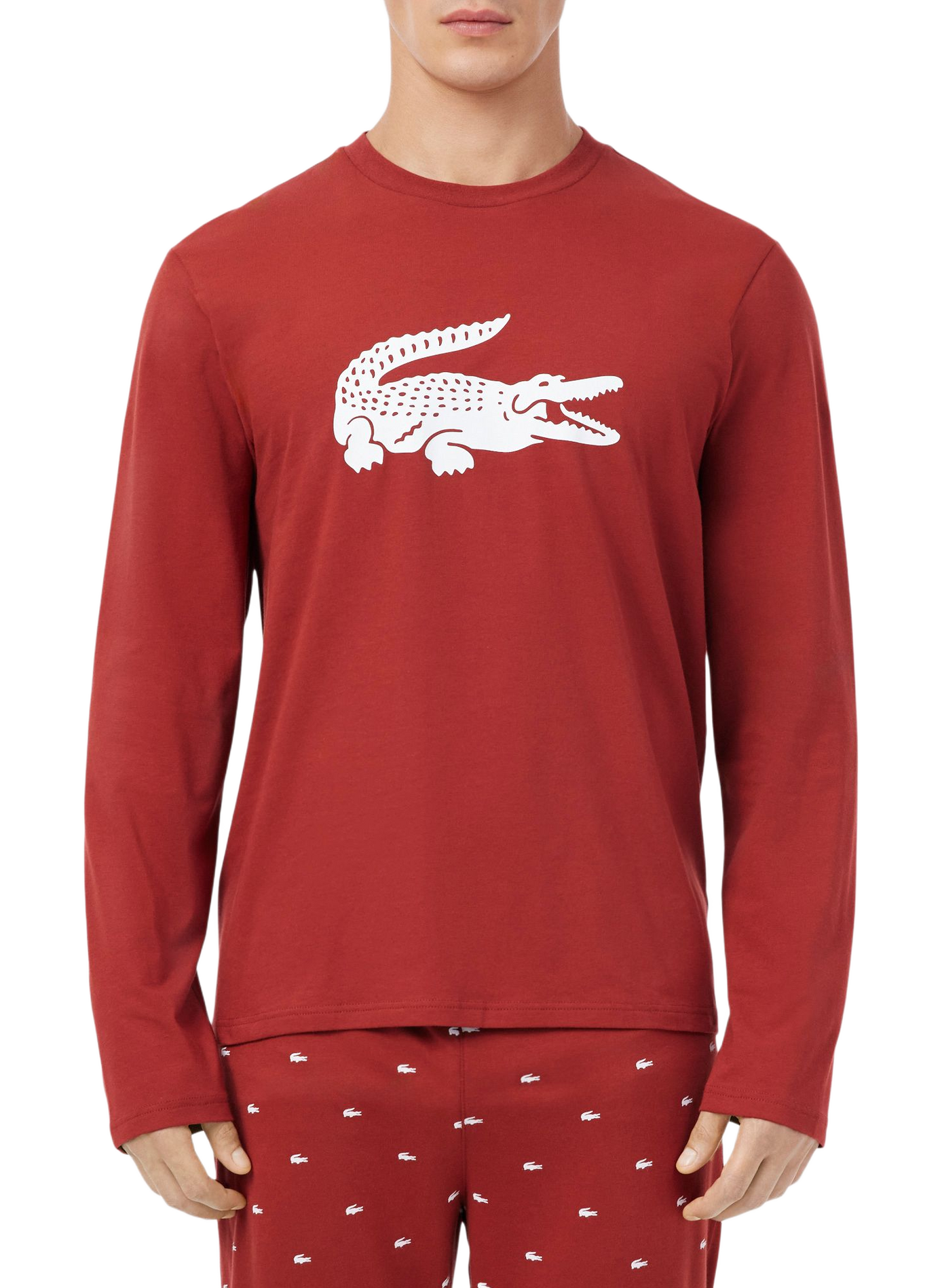 Ensemble de pyjama en coton mélangé LACOSTE Rouge