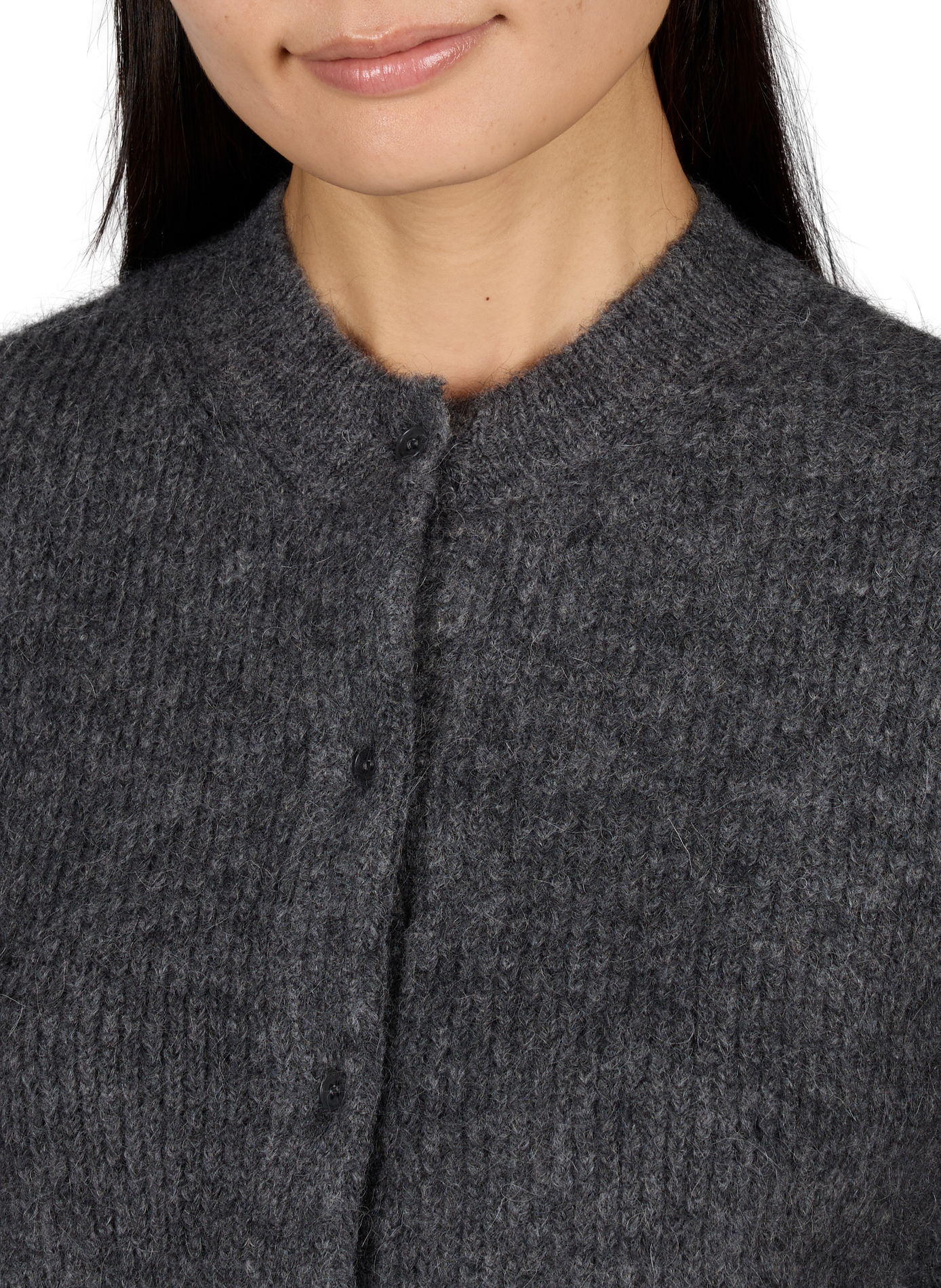 Straight round neck cardigan in blended wool LE 17 SEPTEMBRE Grey