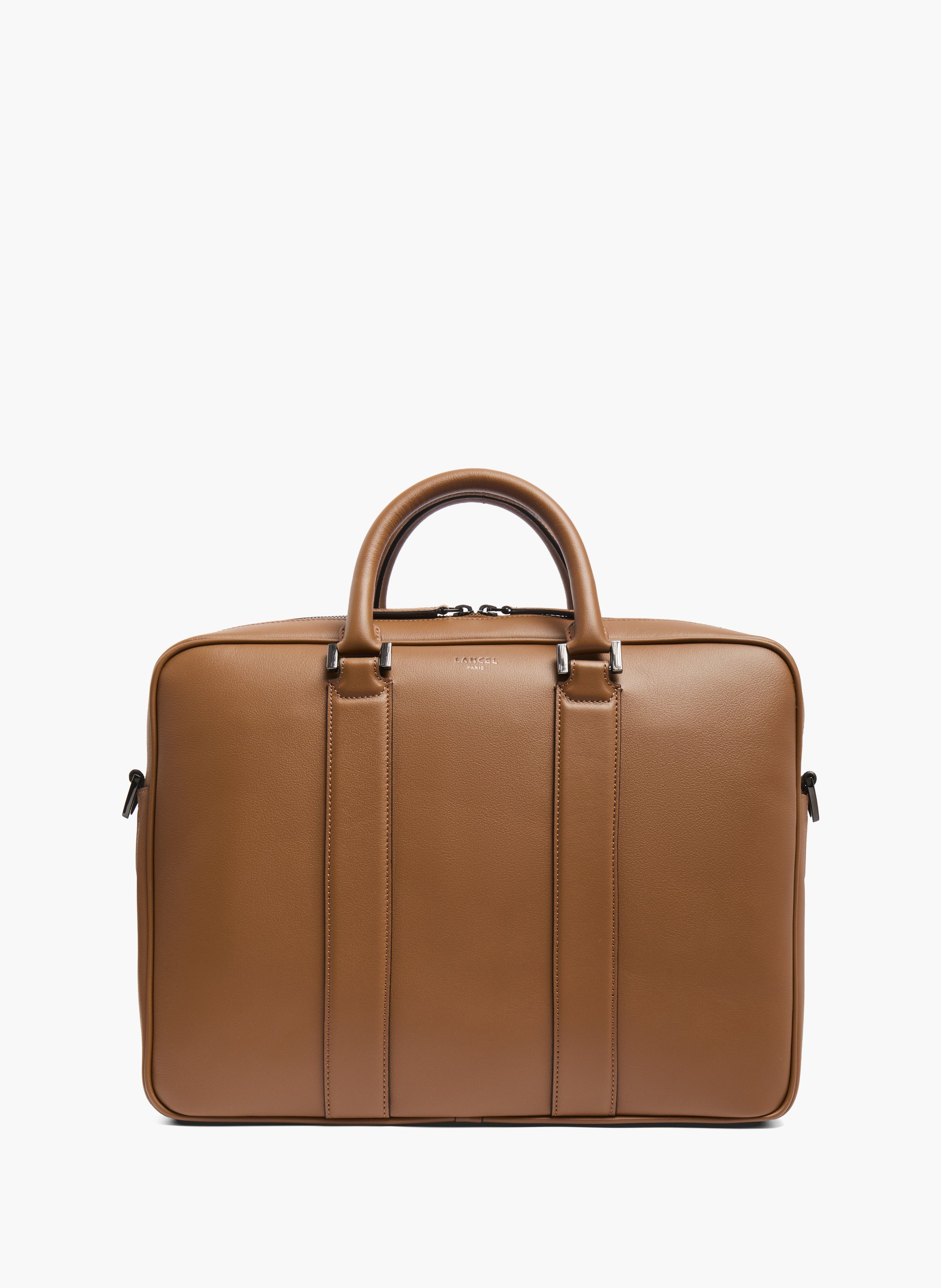 Edgard-documententas van Lancel voor 15,6 inch met ritssluiting in cognackleurig leer LANCEL Bruin