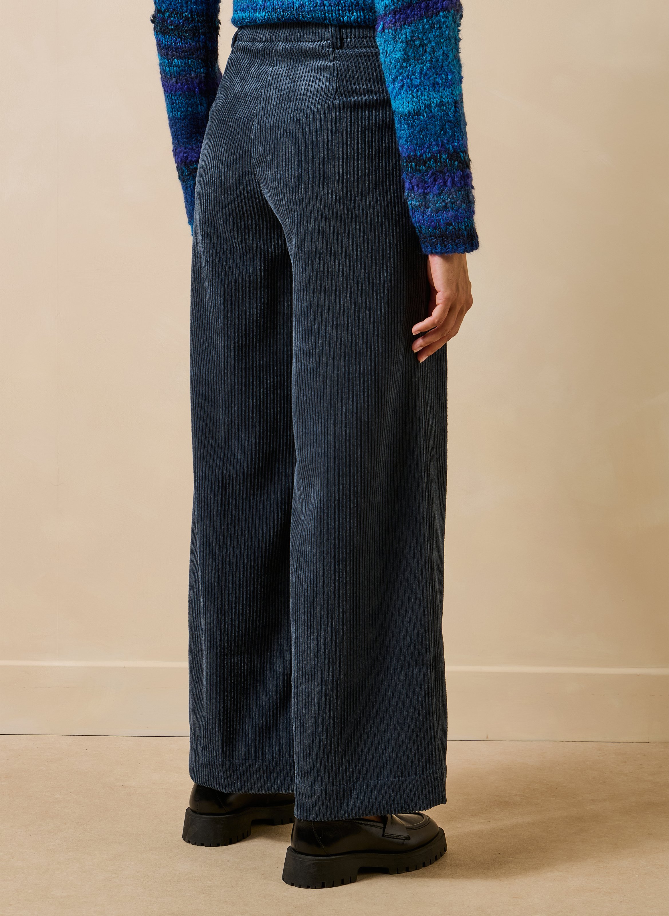 Wijde ribfluwelen broek LA FEE MARABOUTEE Blauw