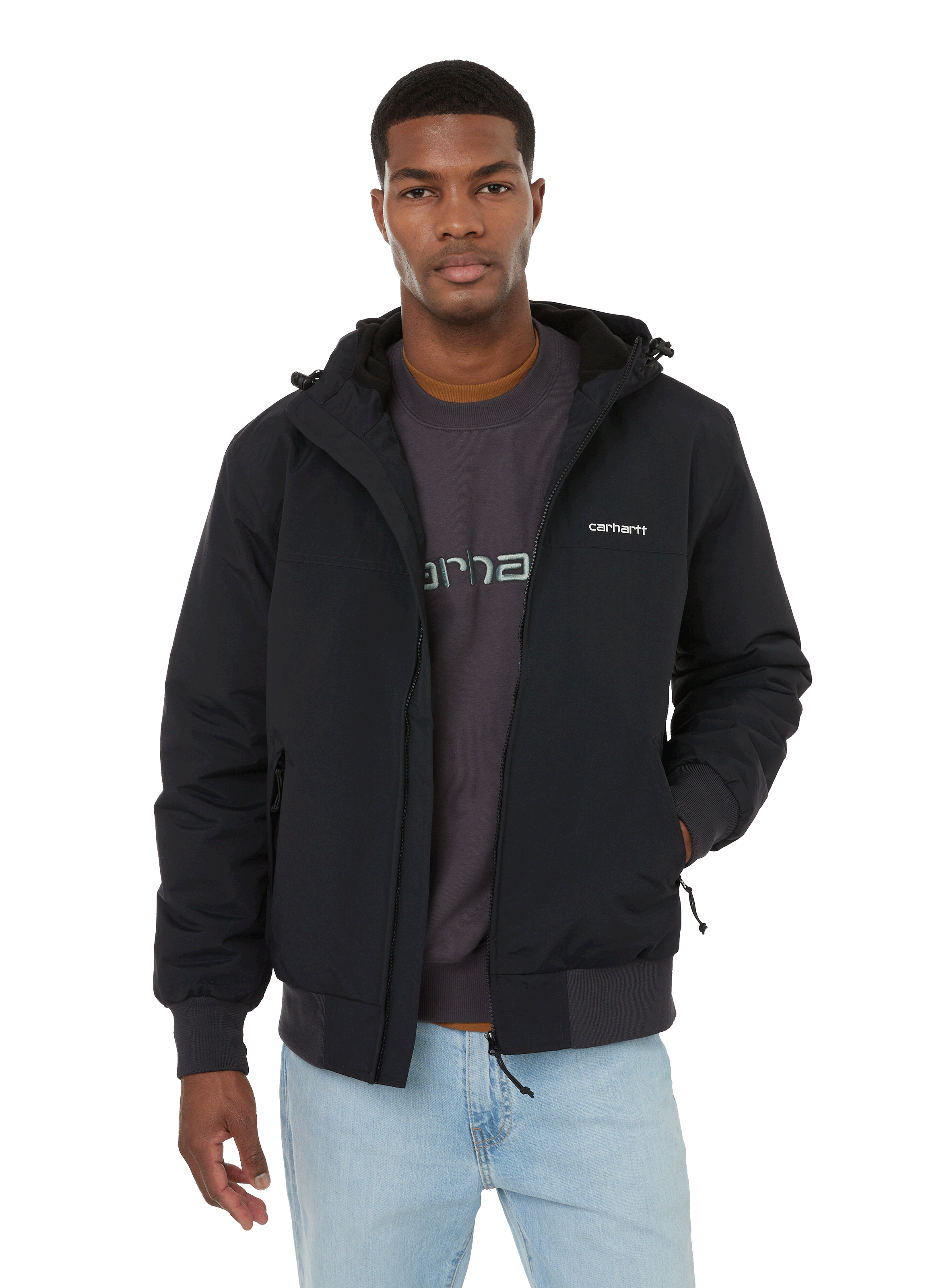 CARHARTT WIP Blouson à capuche en nylon Noir