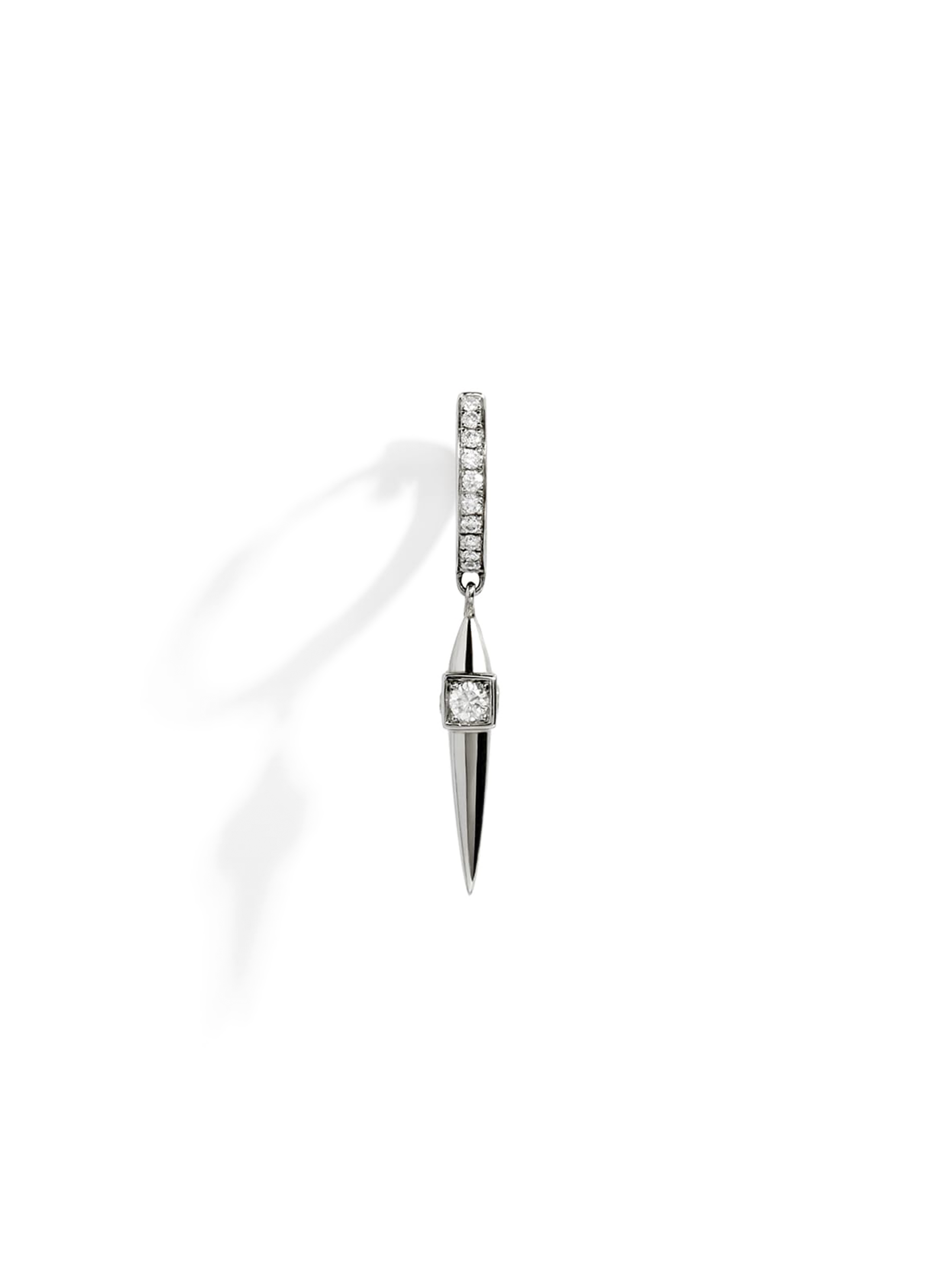 Silver and diamond earring  STATEMENT Silver