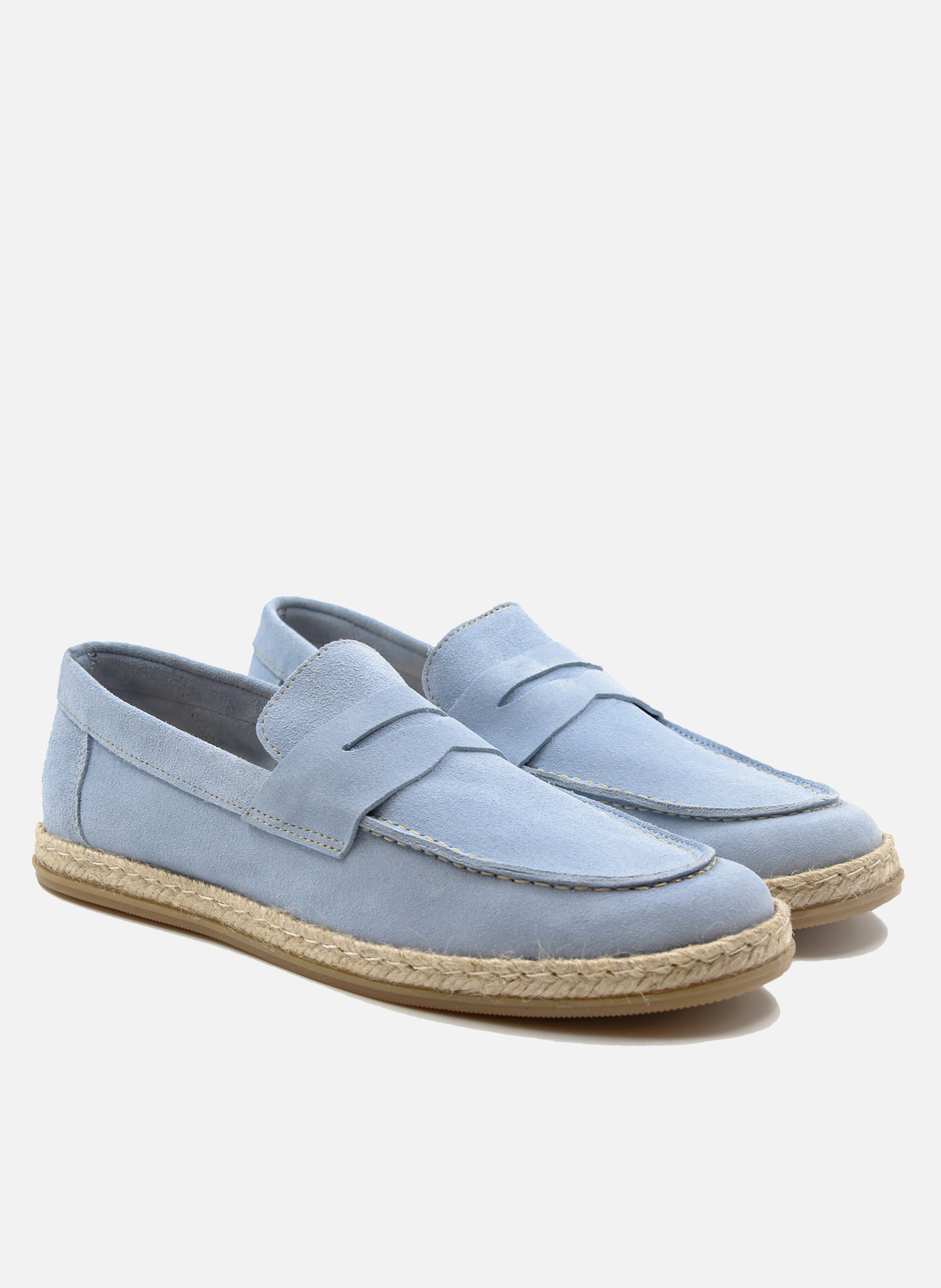 Mocassins espadrille cuir daim JULES & JENN Bleu