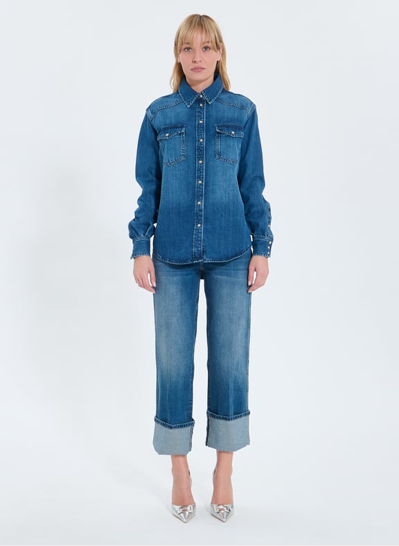Chemise dark blue droite - charlotte Bleu by ZAPA ZAPA Chemise dark blue droite - charlotte Bleu