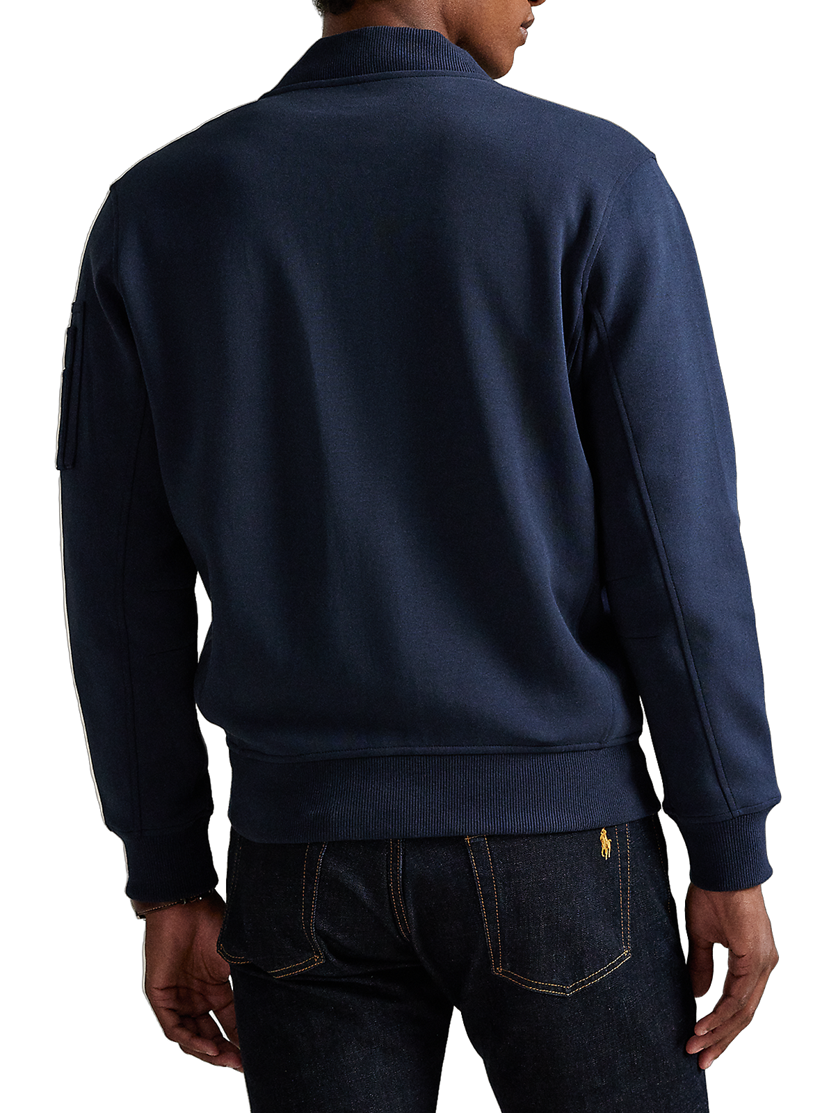 Cotton-blend zip-up sweatshirt Blue