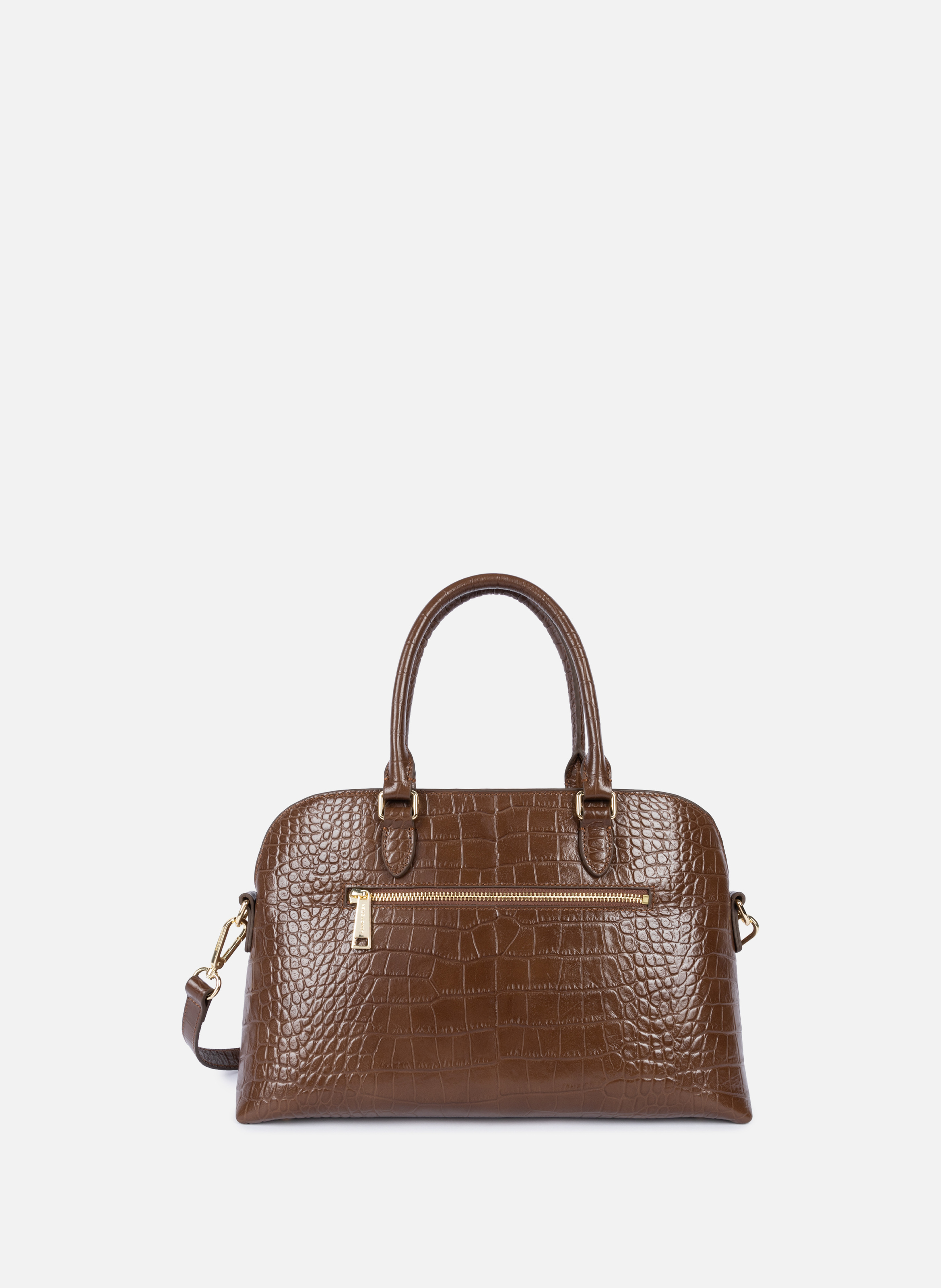 Grand sac demi lune - exo LANCASTER Marron