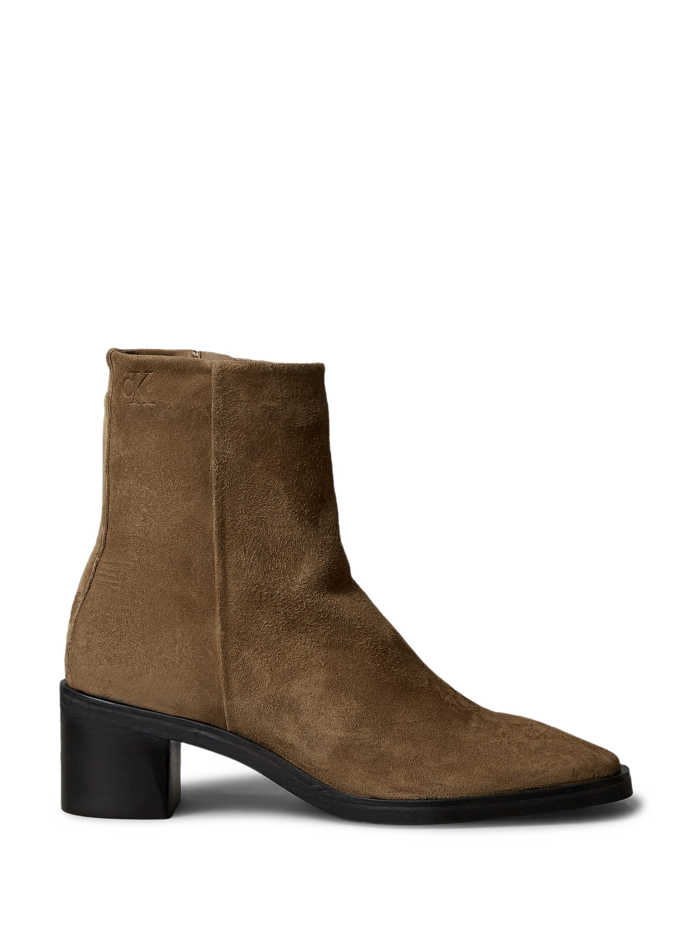 CALVIN KLEIN Cowhide leather ankle boots Brown