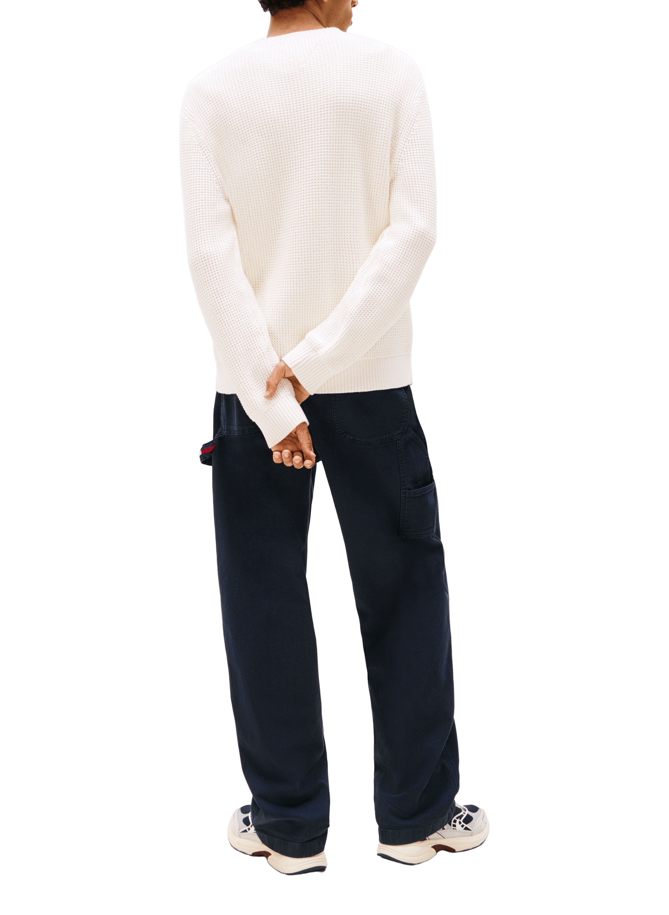 Thick knit sweater with embroidered logo TOMMY HILFIGER Beige