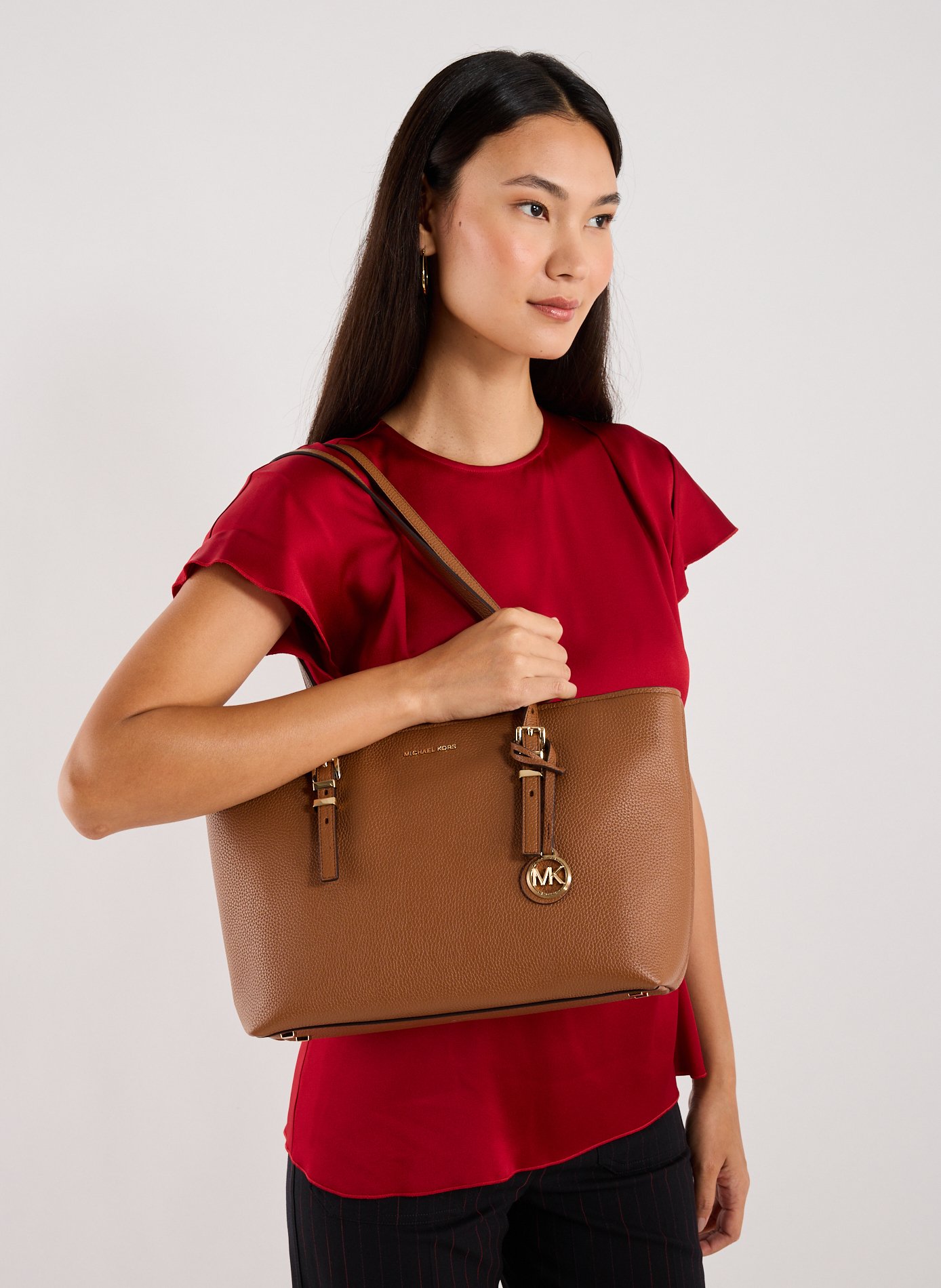 Quinn leather tote bag MICHAEL KORS Brown