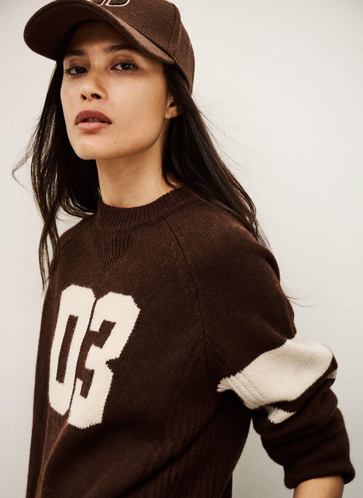 Pull droit col rond en cachemire cobe BA&SH Marron