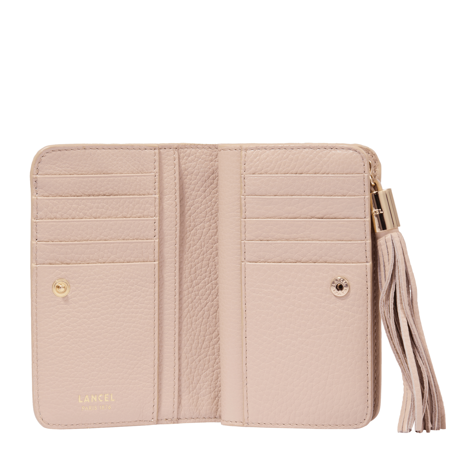 Compact rectangular wallet premier flirt by lancel in leather Beige