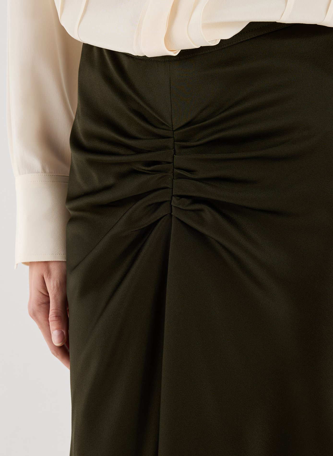 Satin midi skirt VICTORIA BECKHAM Green