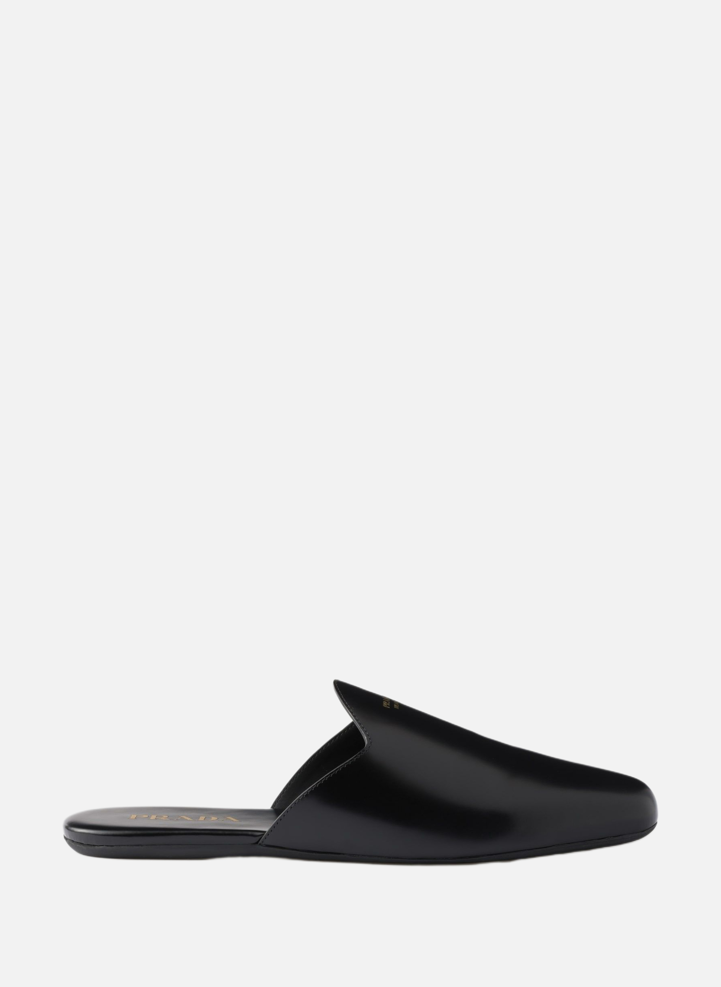 Mules en cuir brossé PRADA Noir