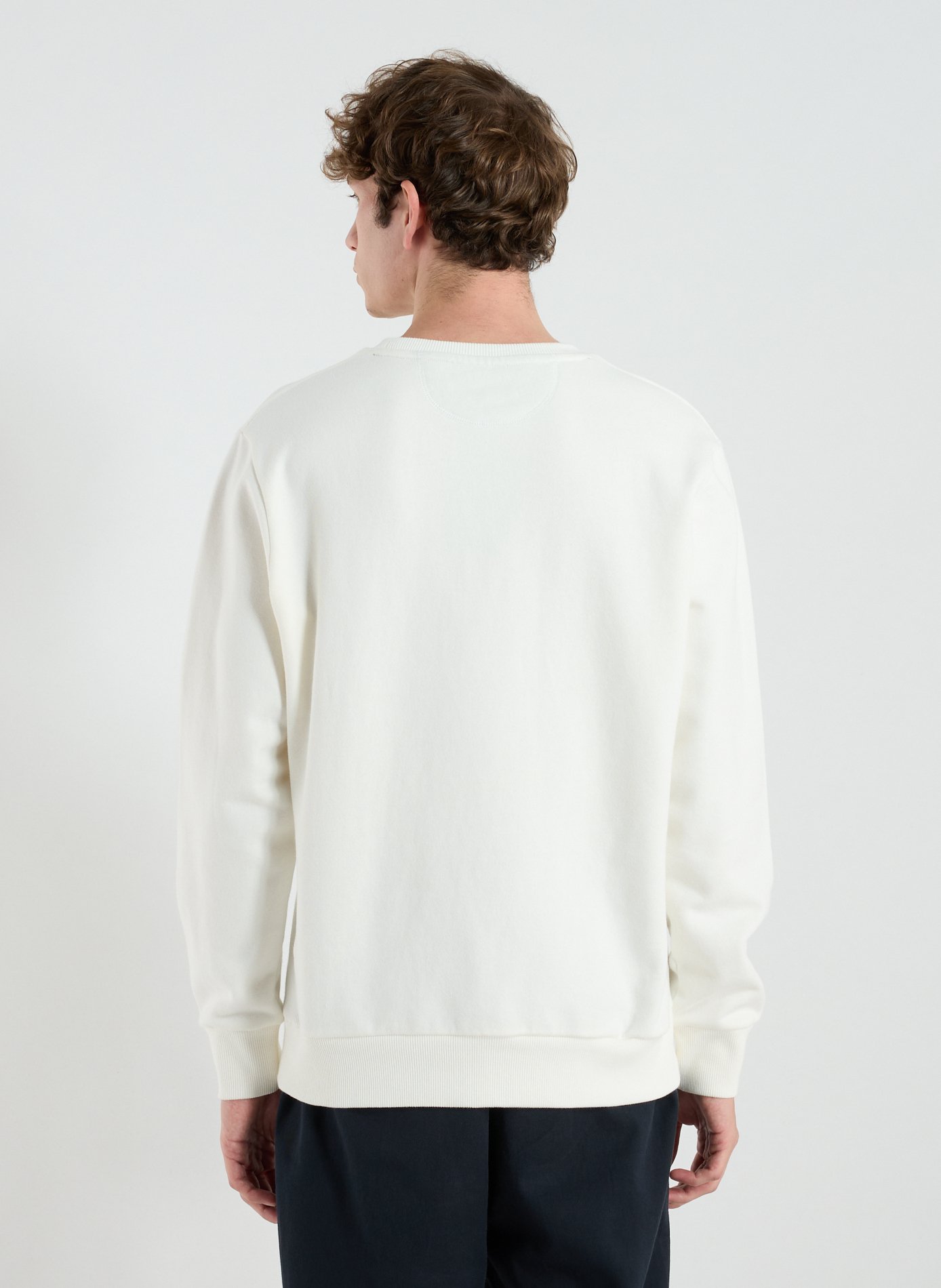 Pull droit col rond en coton LA MARTINA Blanc