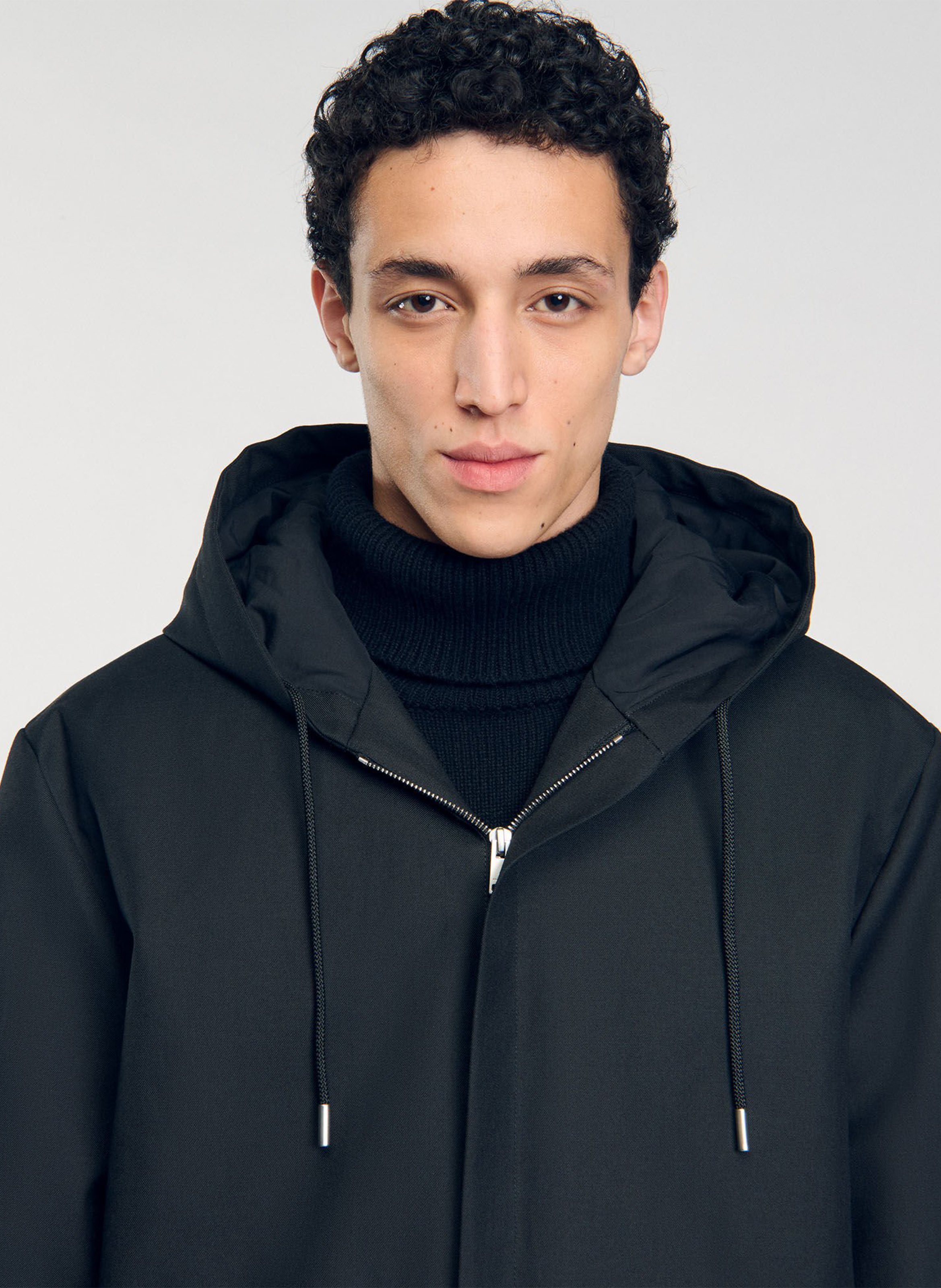 Parka à capuche SANDRO Noir