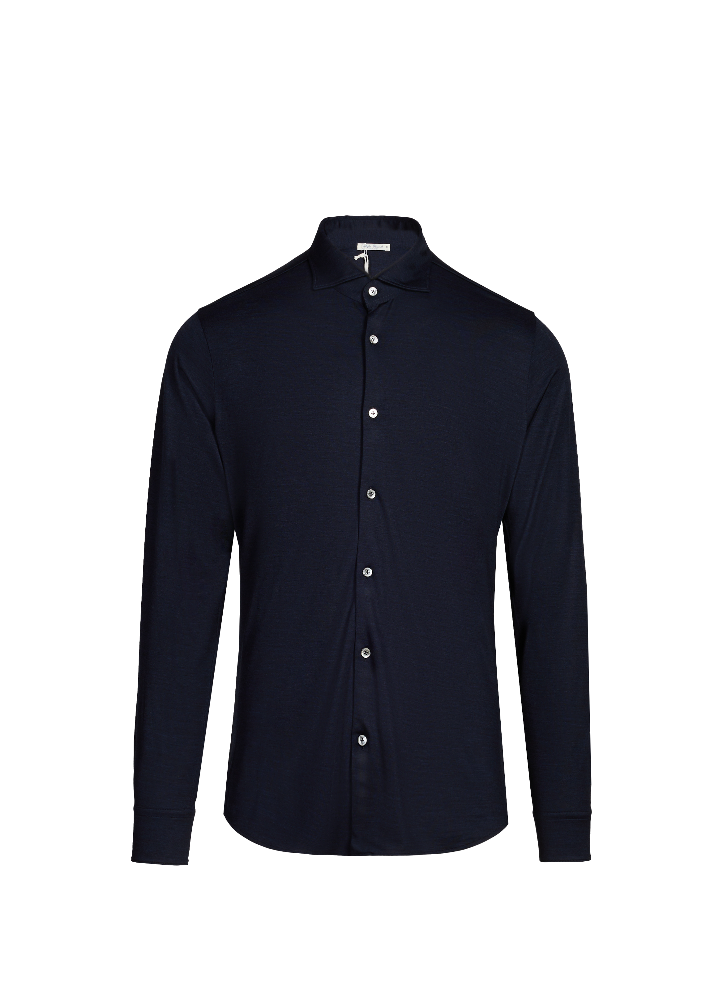 STEFAN BRANDT Straight merino wool long-sleeve shirt Blue