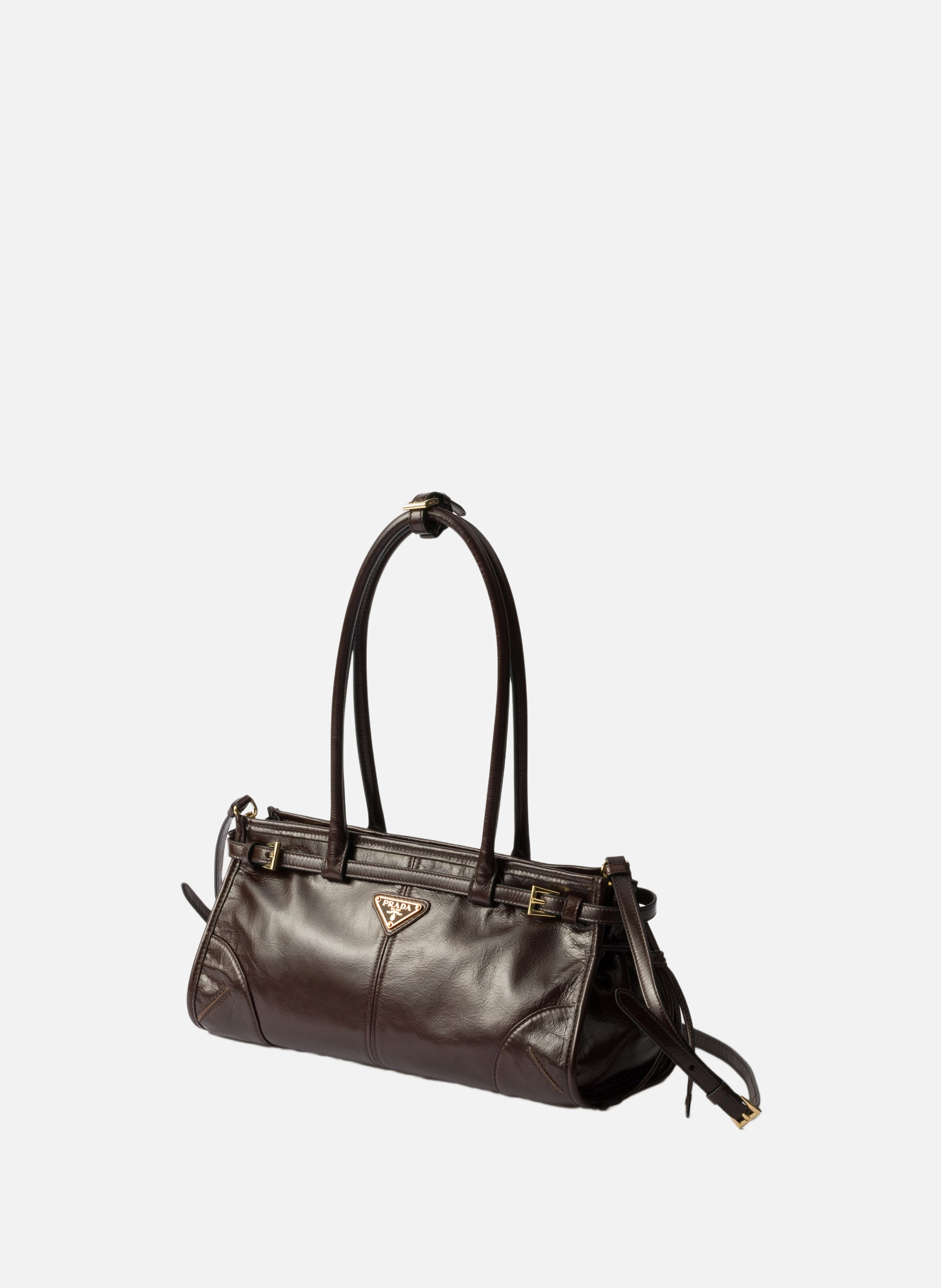 Sac à main prada bonnie en cuir PRADA Marron