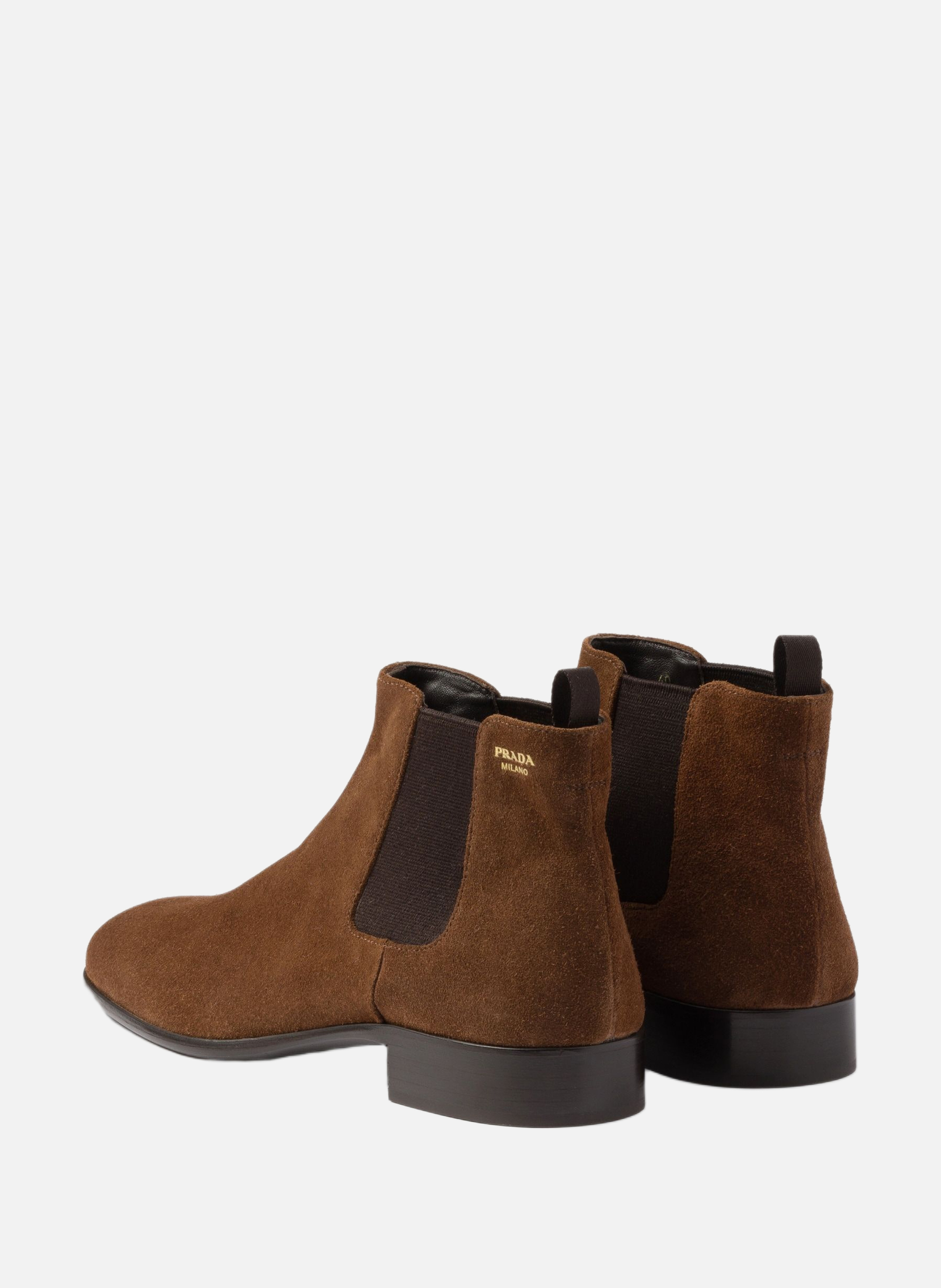 Bottines en veau velours PRADA Marron