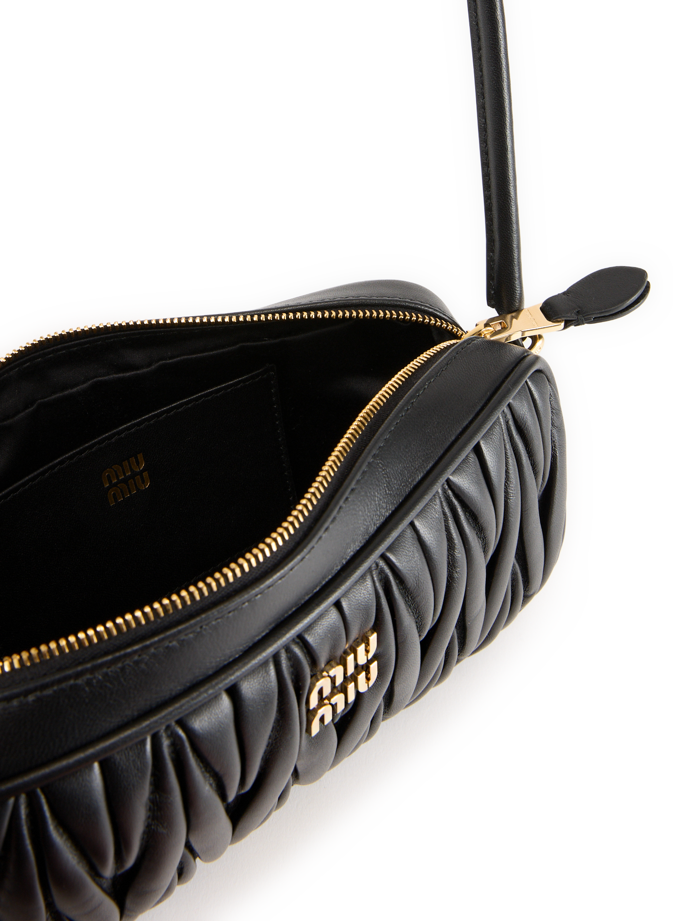 Sac épaule en cuir MIU MIU Noir