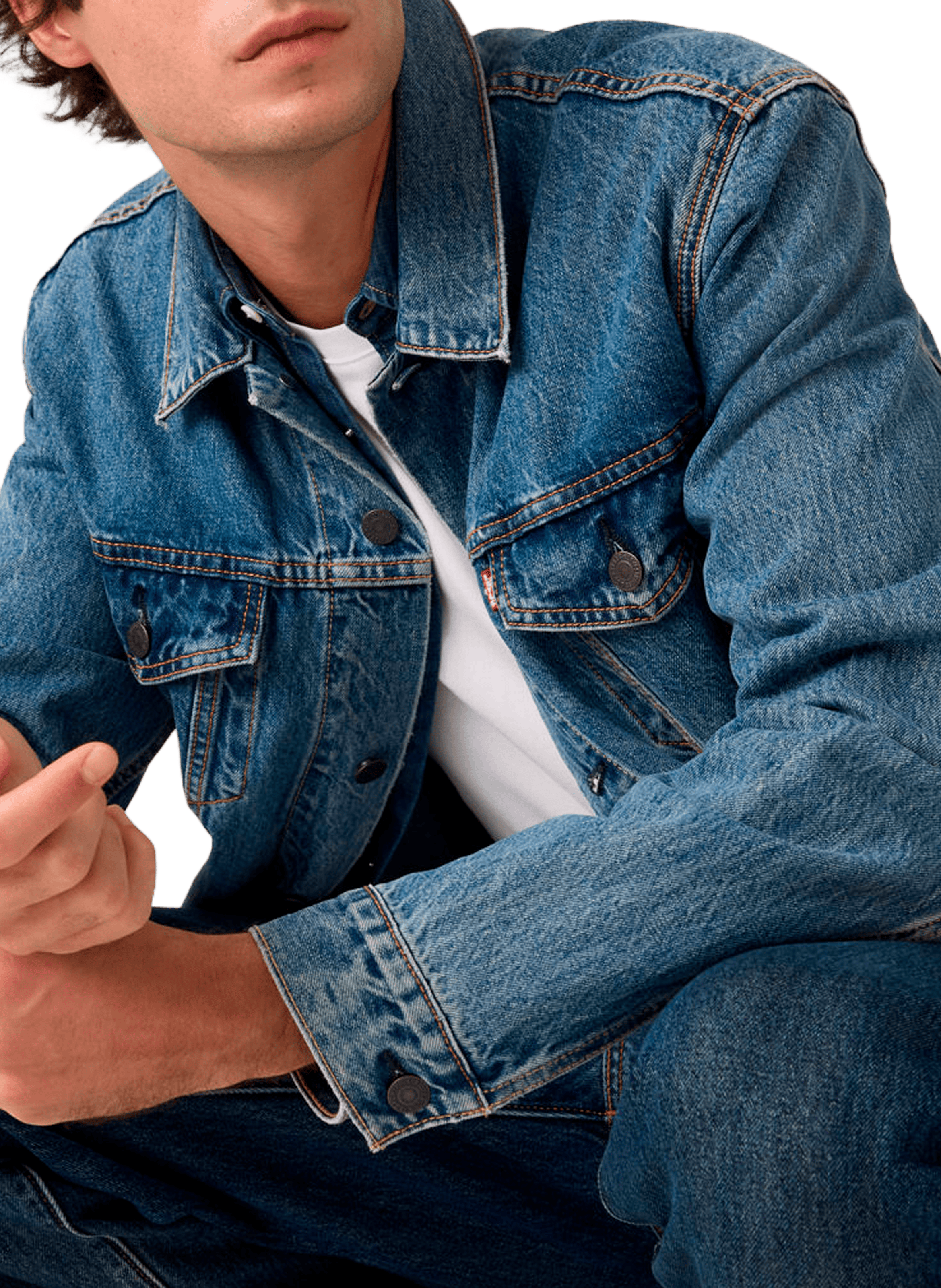 Straight cotton denim jacket LEVI'S Blue