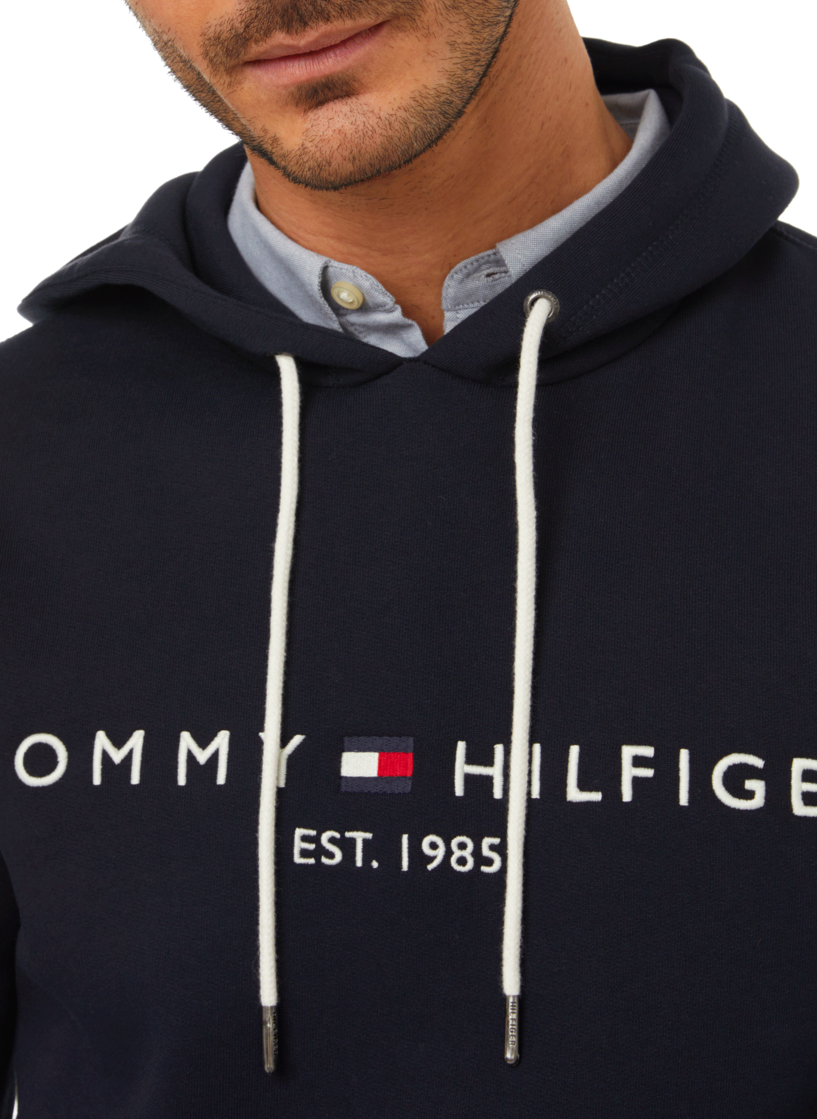 Hoodie à logo en coton biologique TOMMY HILFIGER Bleu