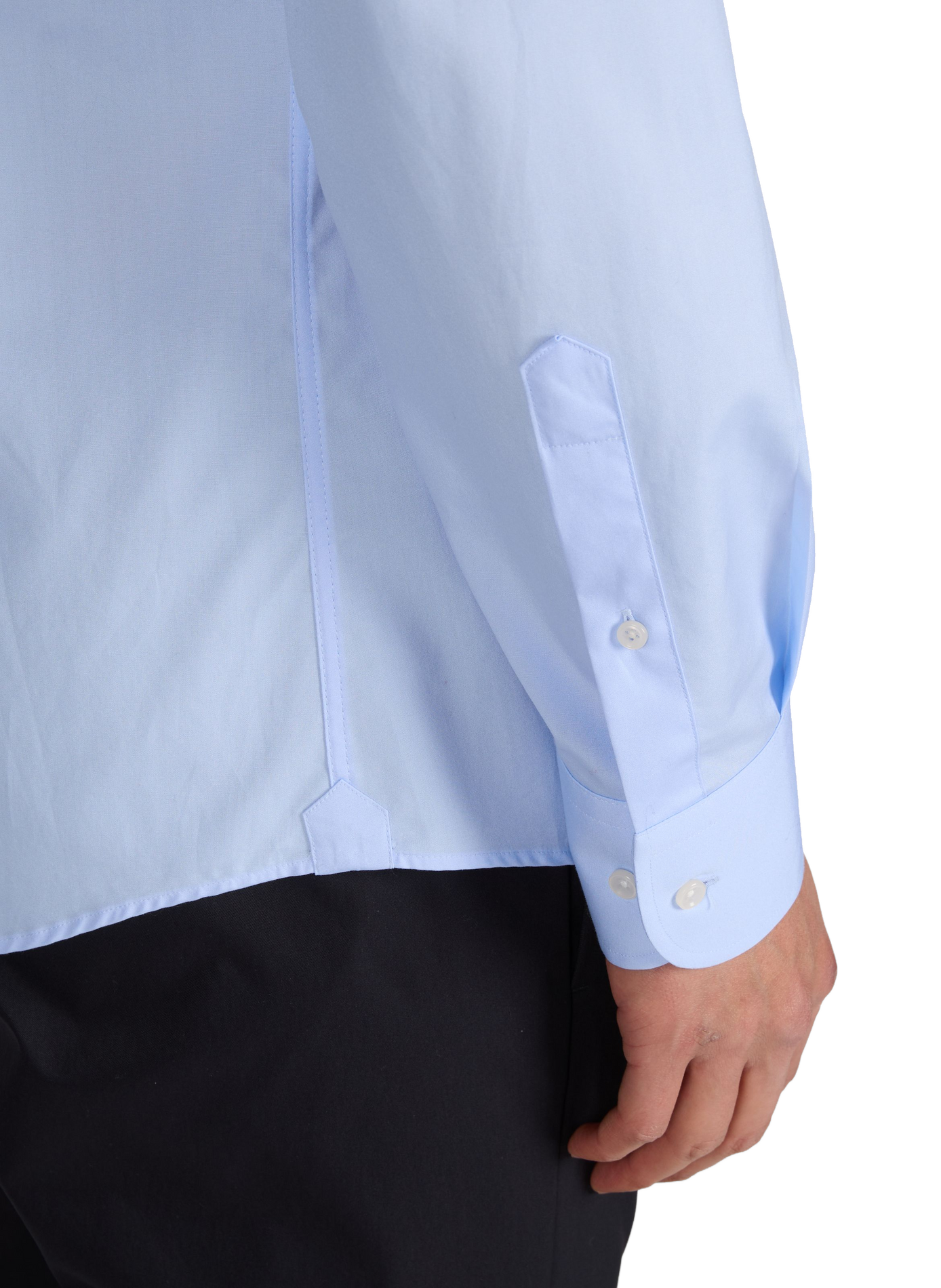Solid classic collar cotton shirt HACKETT Blue