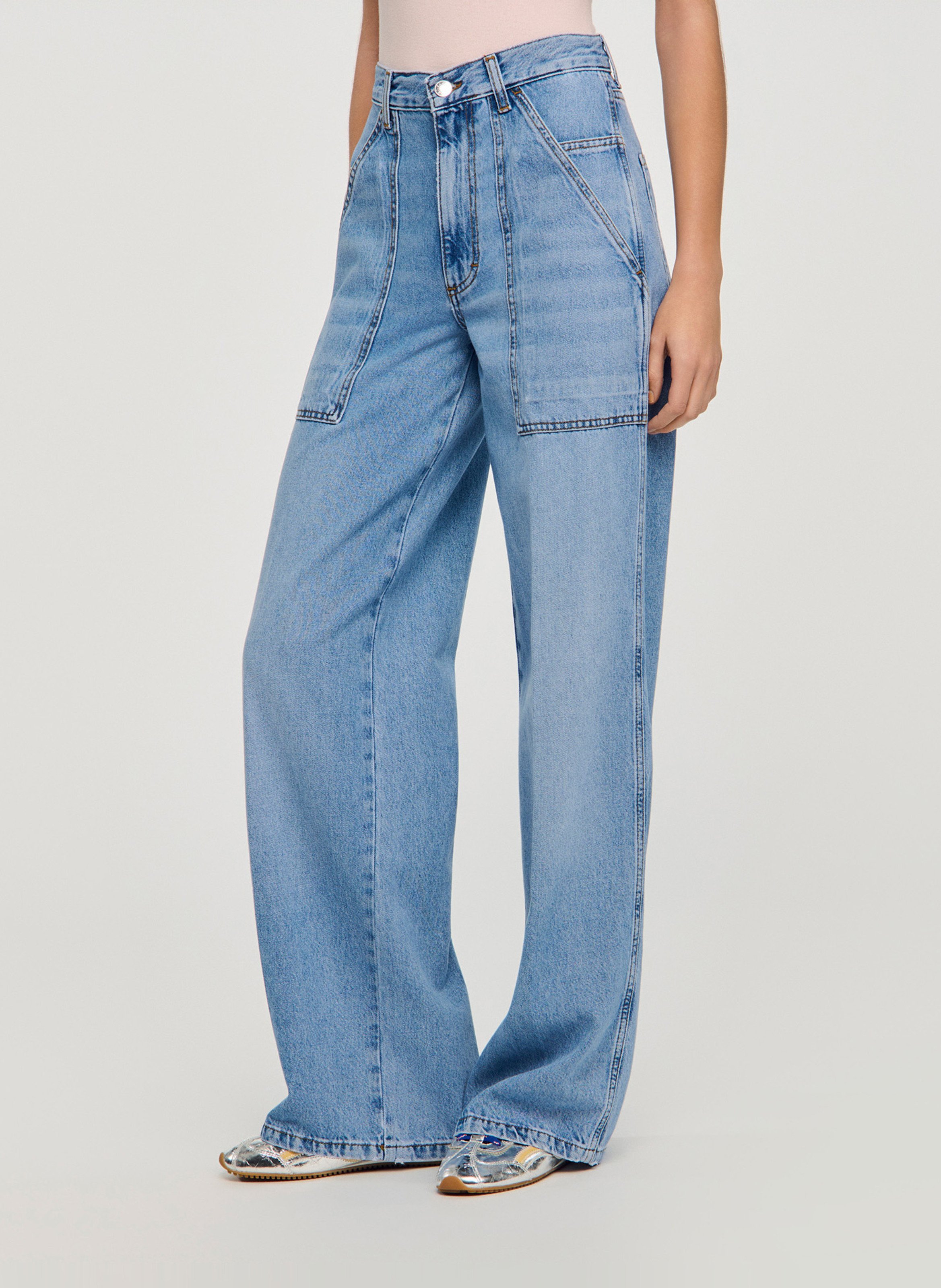 Jean large délavé SANDRO Bleu