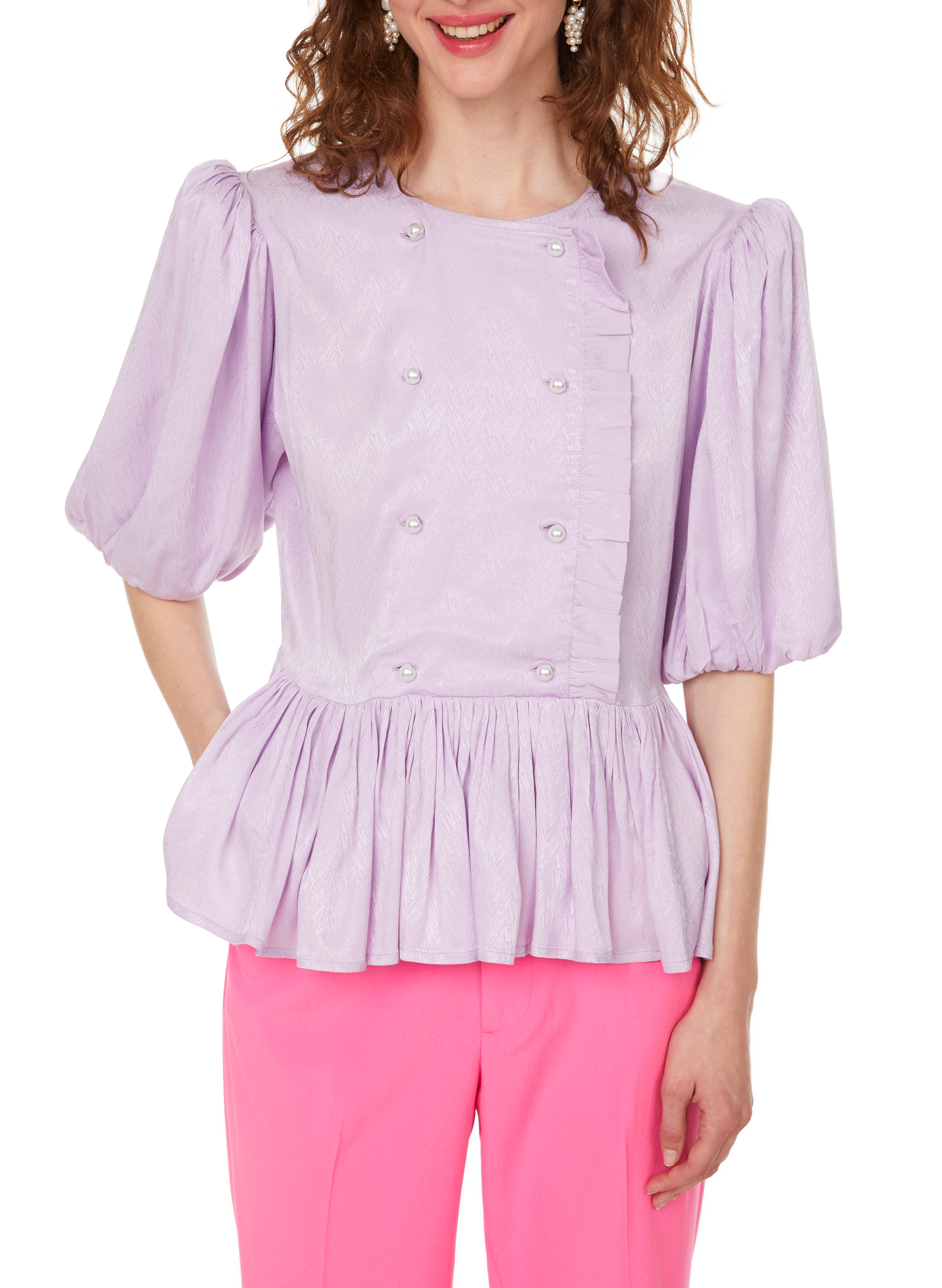 Satin peplum top CUSTOMMADE Purple