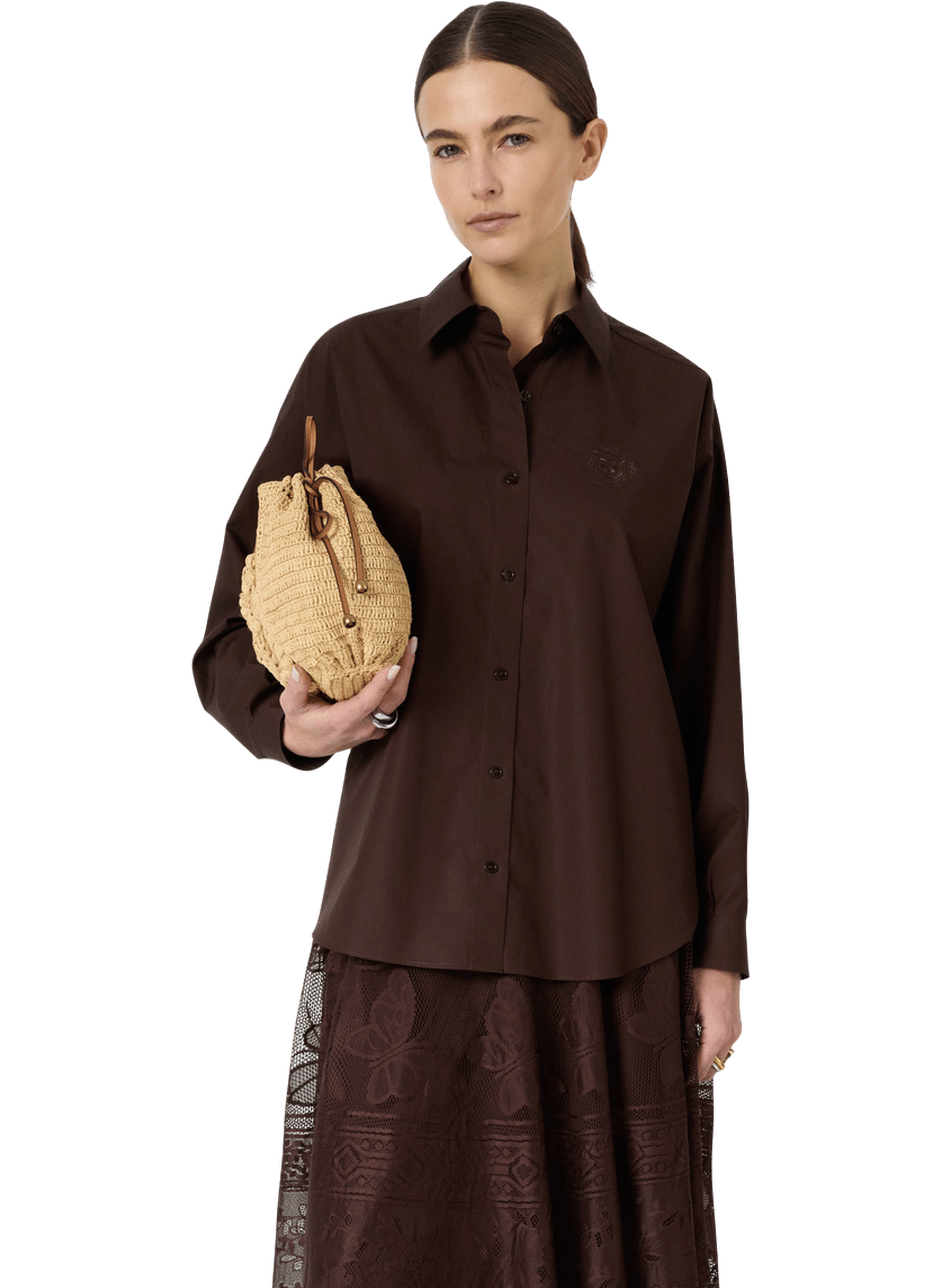Chemise en popeline - chrina GERARD DAREL Marron