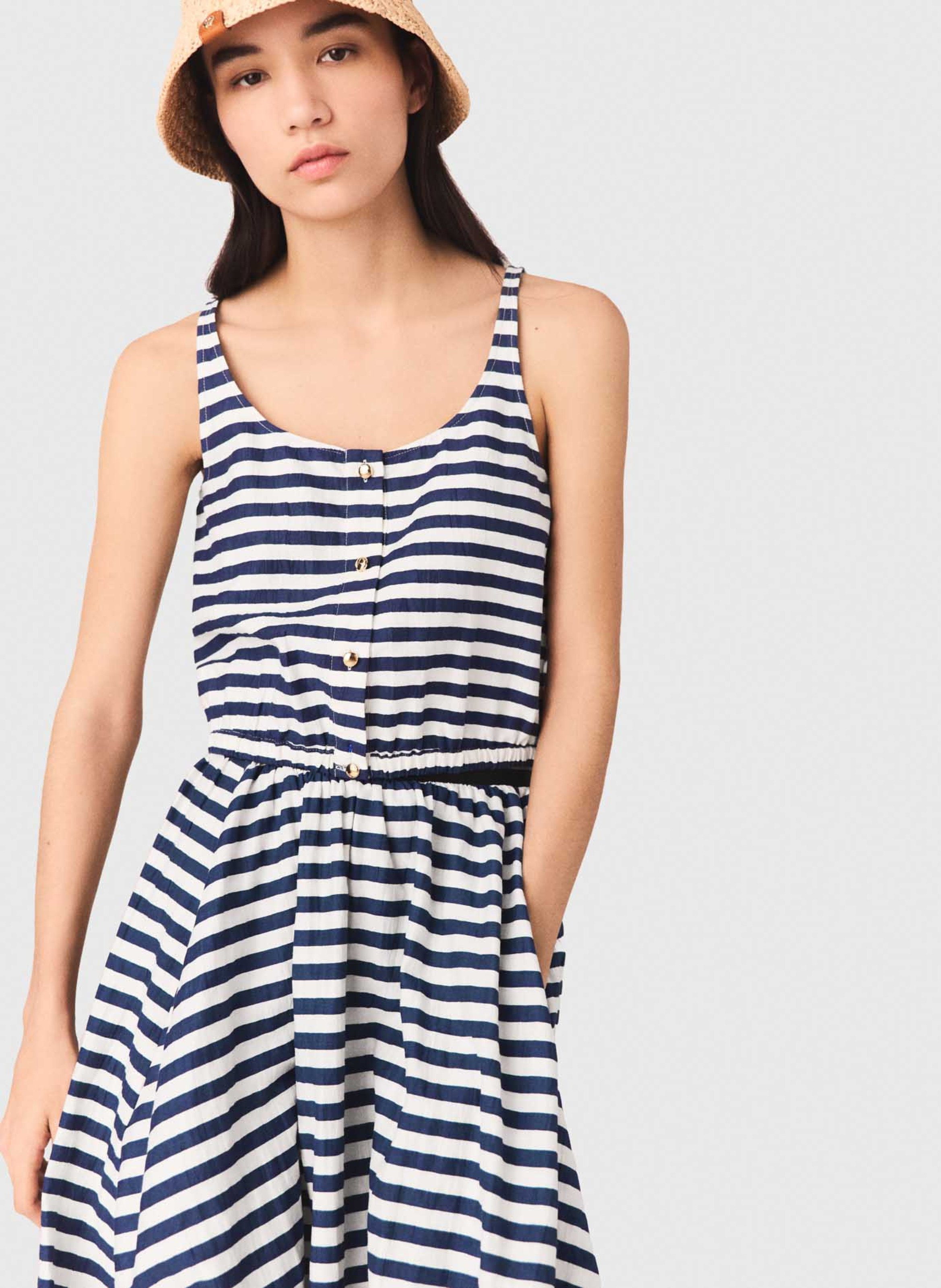 Top court droit col rond MAJE Blanc