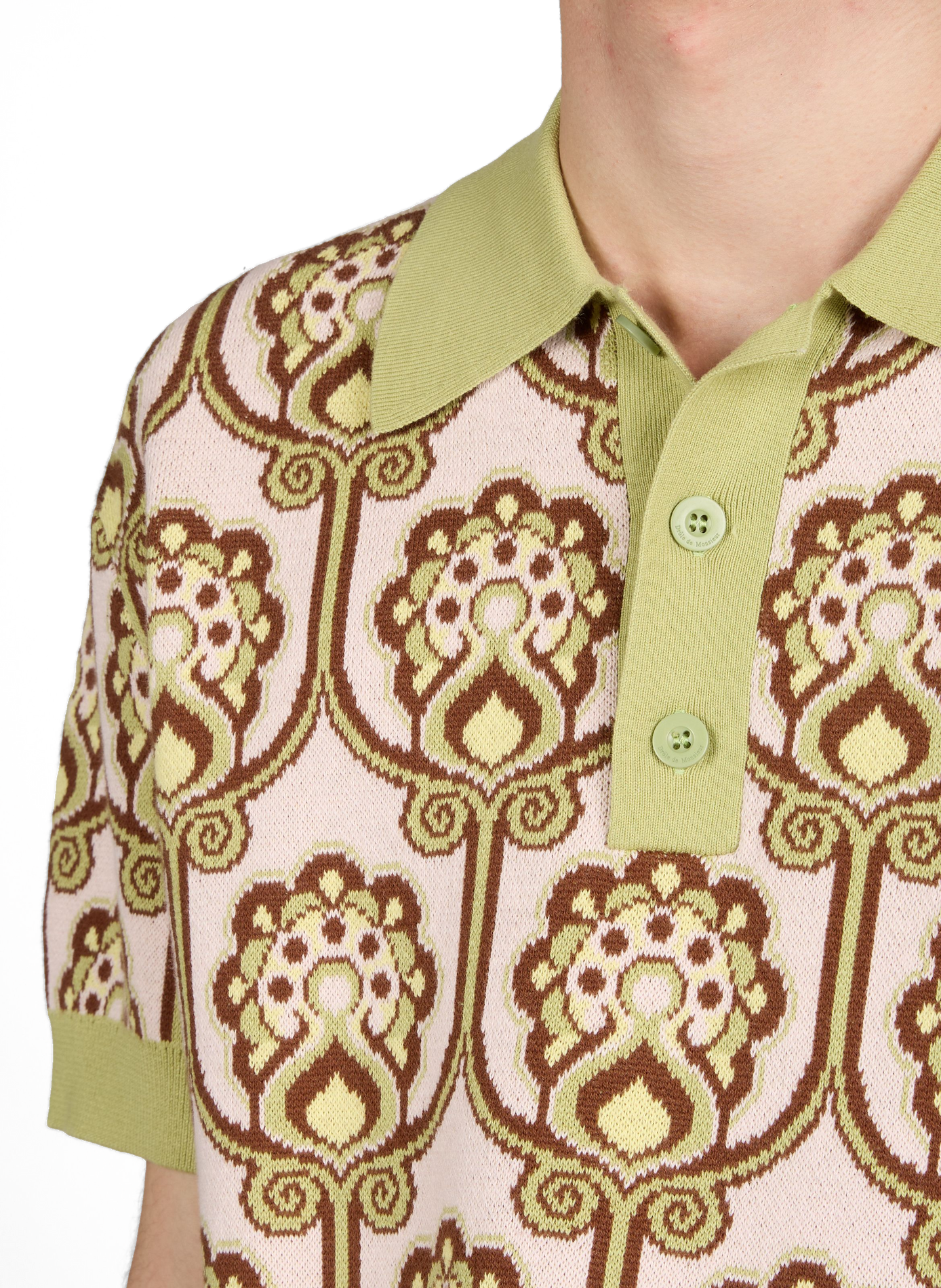 Short-sleeve printed cotton Polo shirt  DROLE DE MONSIEUR Pink