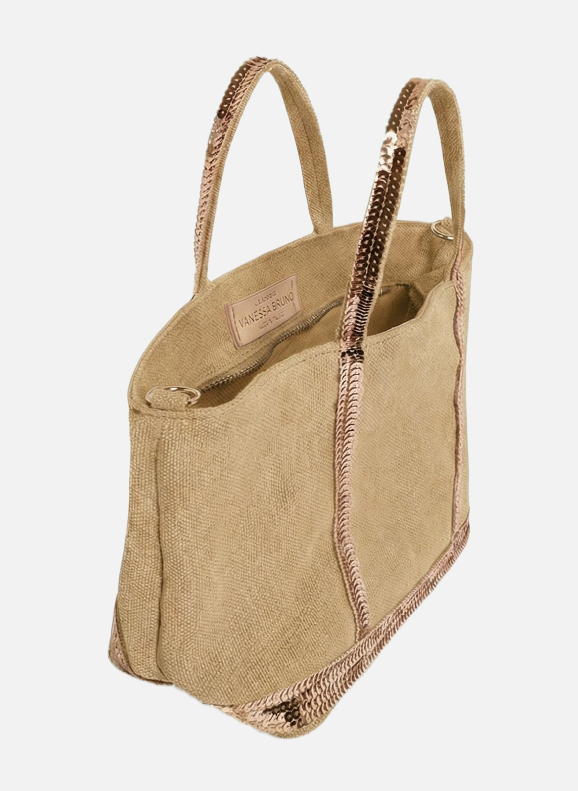 Cabas xs zippé en lin VANESSA BRUNO Marron