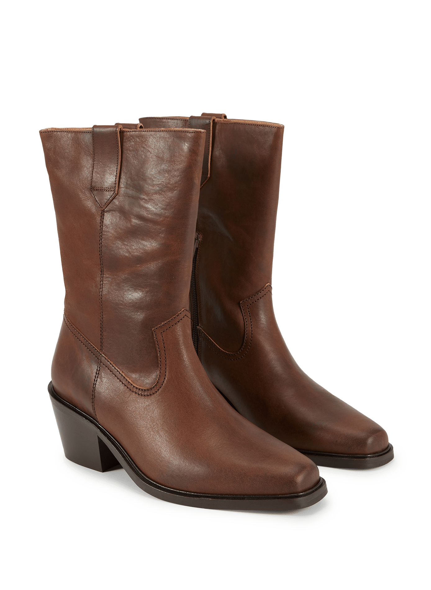 Mid-high Fierce leather boots SAISON 1865 Brown