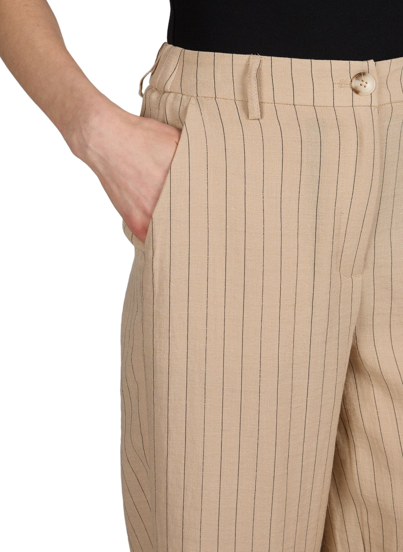 Pantalon droit à rayures OBJECT Beige