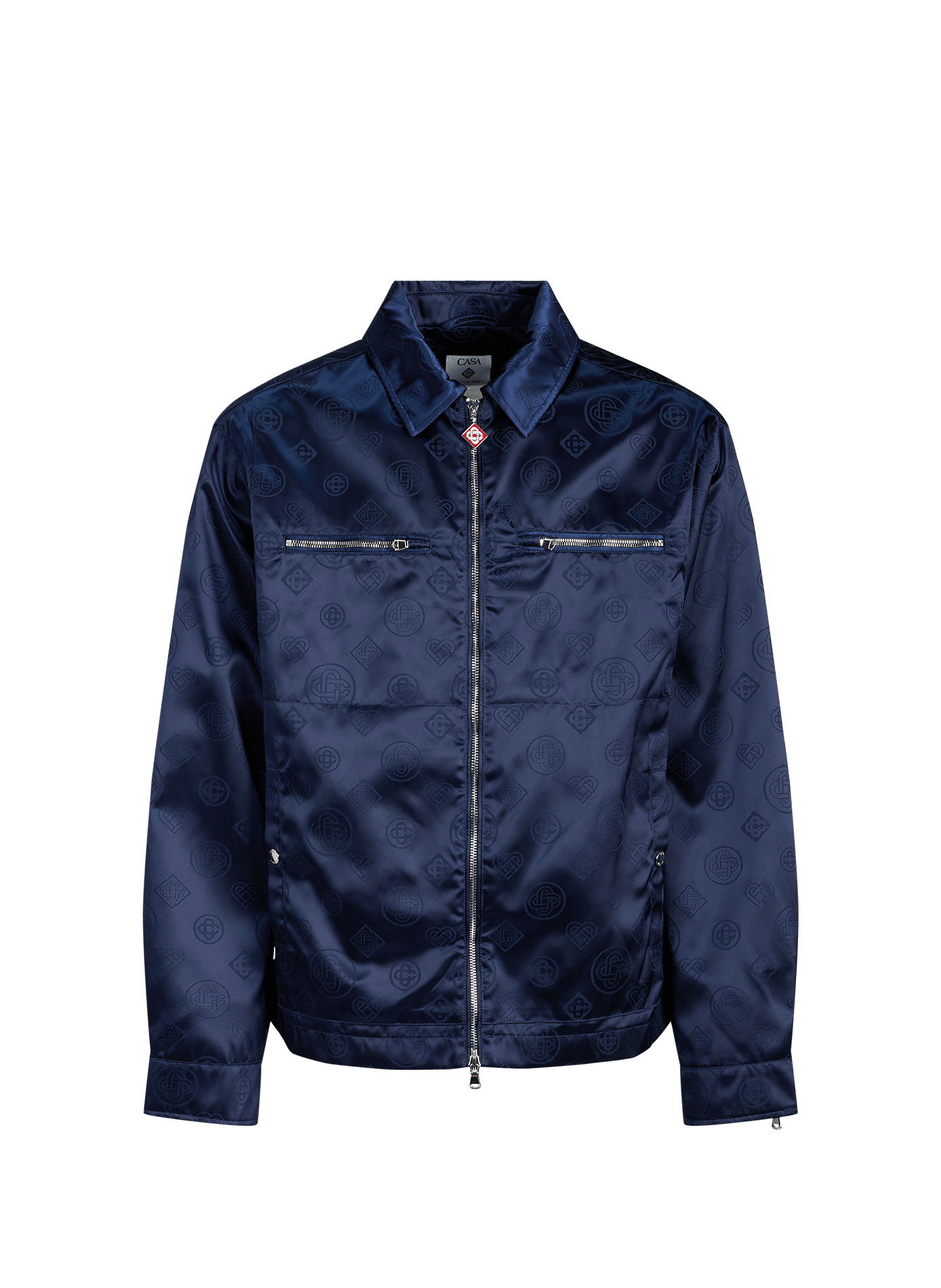 Veste logotypée effet satiné CASABLANCA PARIS Bleu