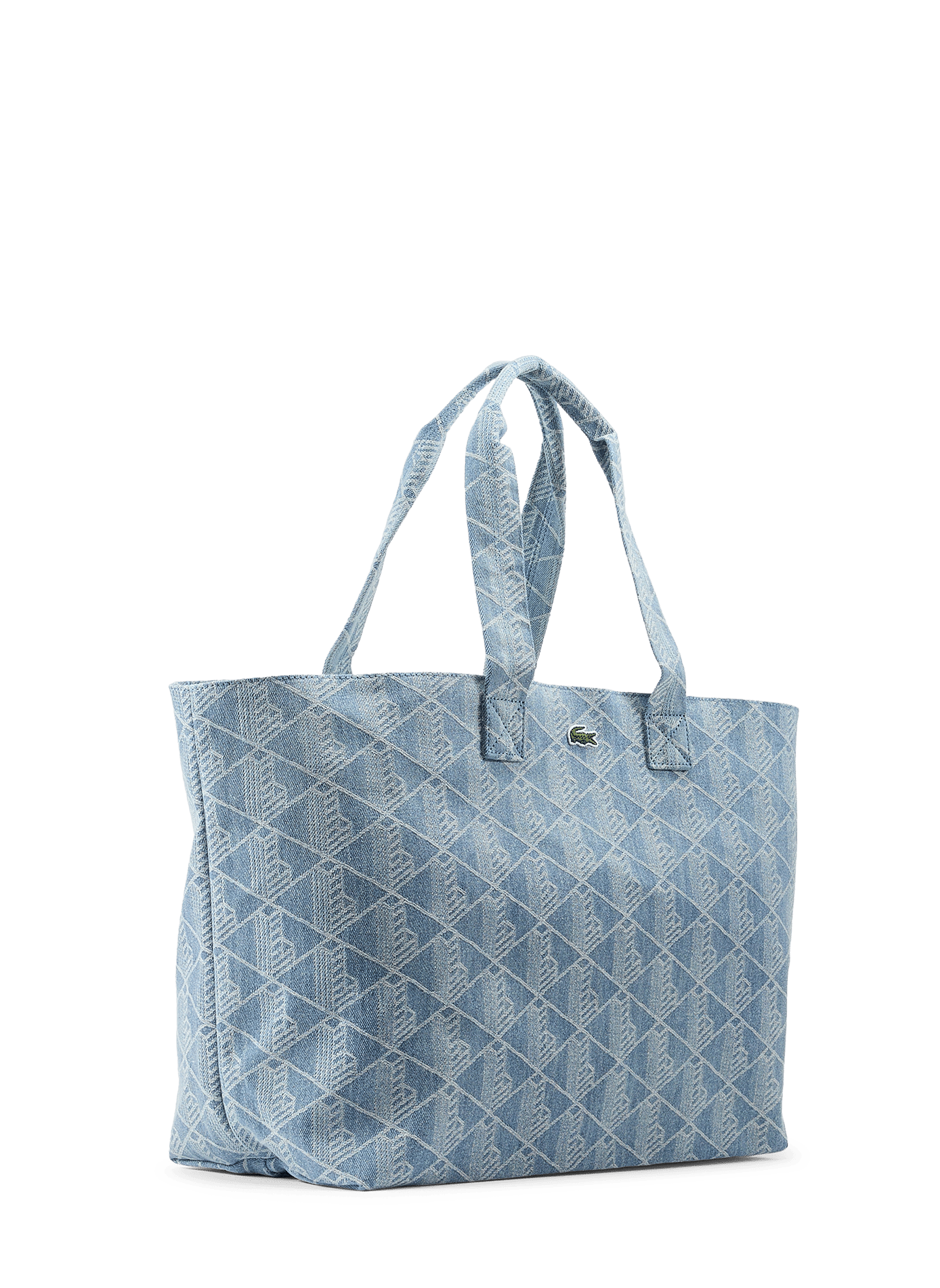 Grand sac cabas Neocroc en denim de coton LACOSTE Bleu