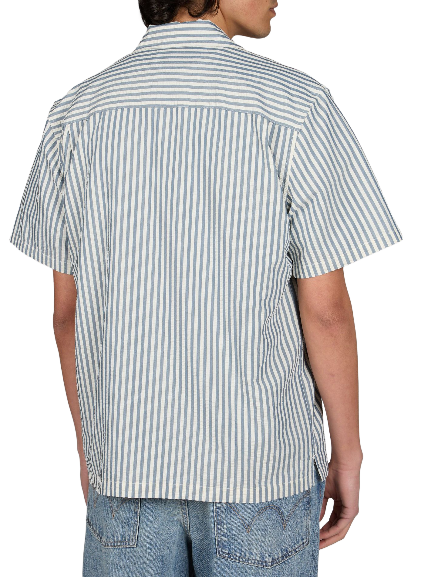 Short-sleeved shirt in striped cotton blend CARHARTT WIP Blue