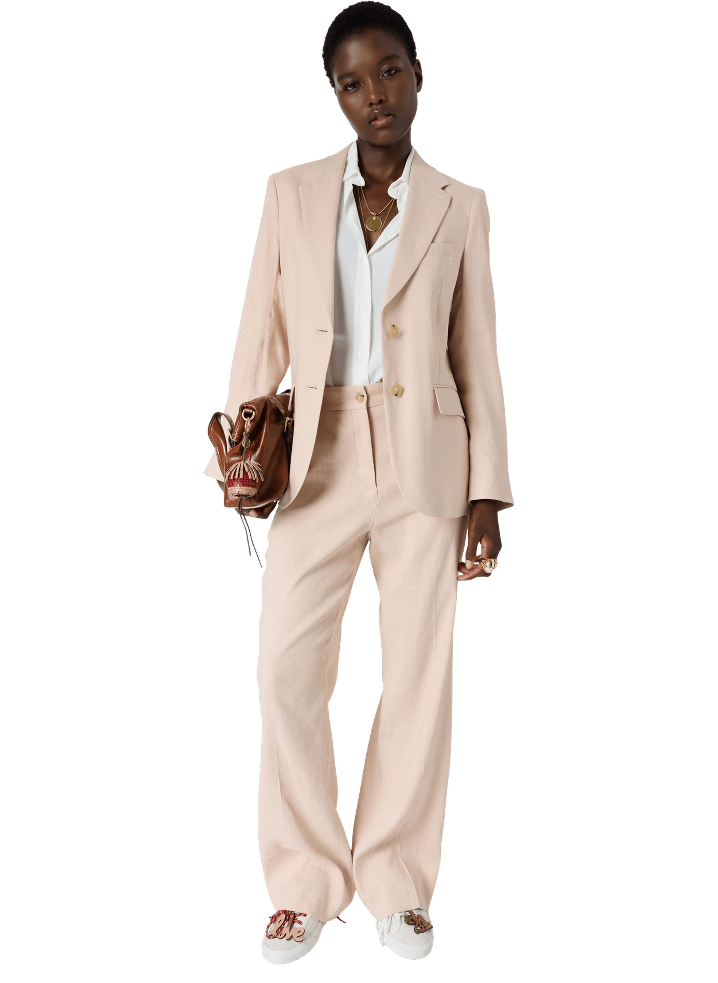 Veste de tailleur en lin mélangé - tazia GERARD DAREL Rose