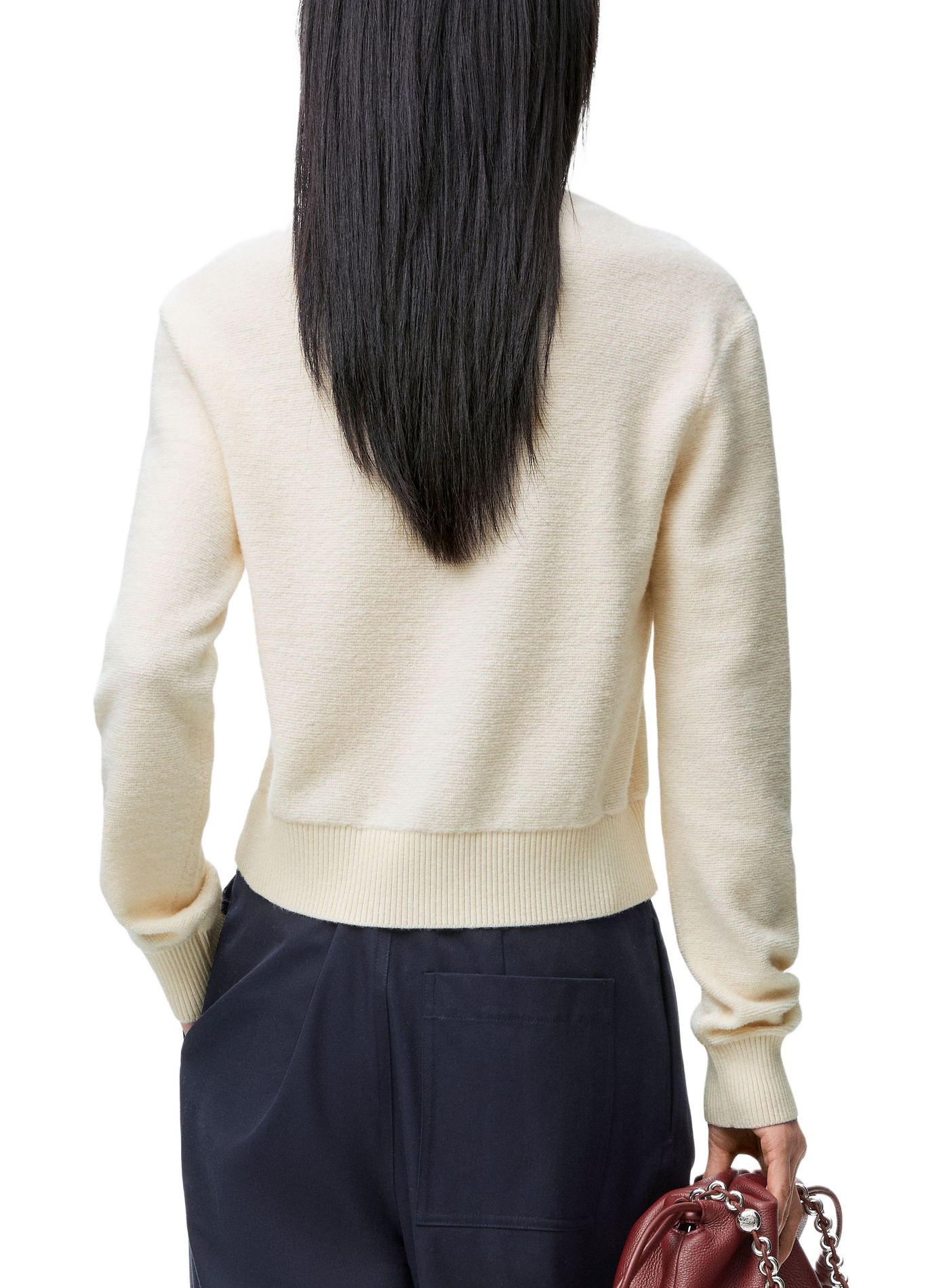Straight wool embroidered sweater LOEWE White