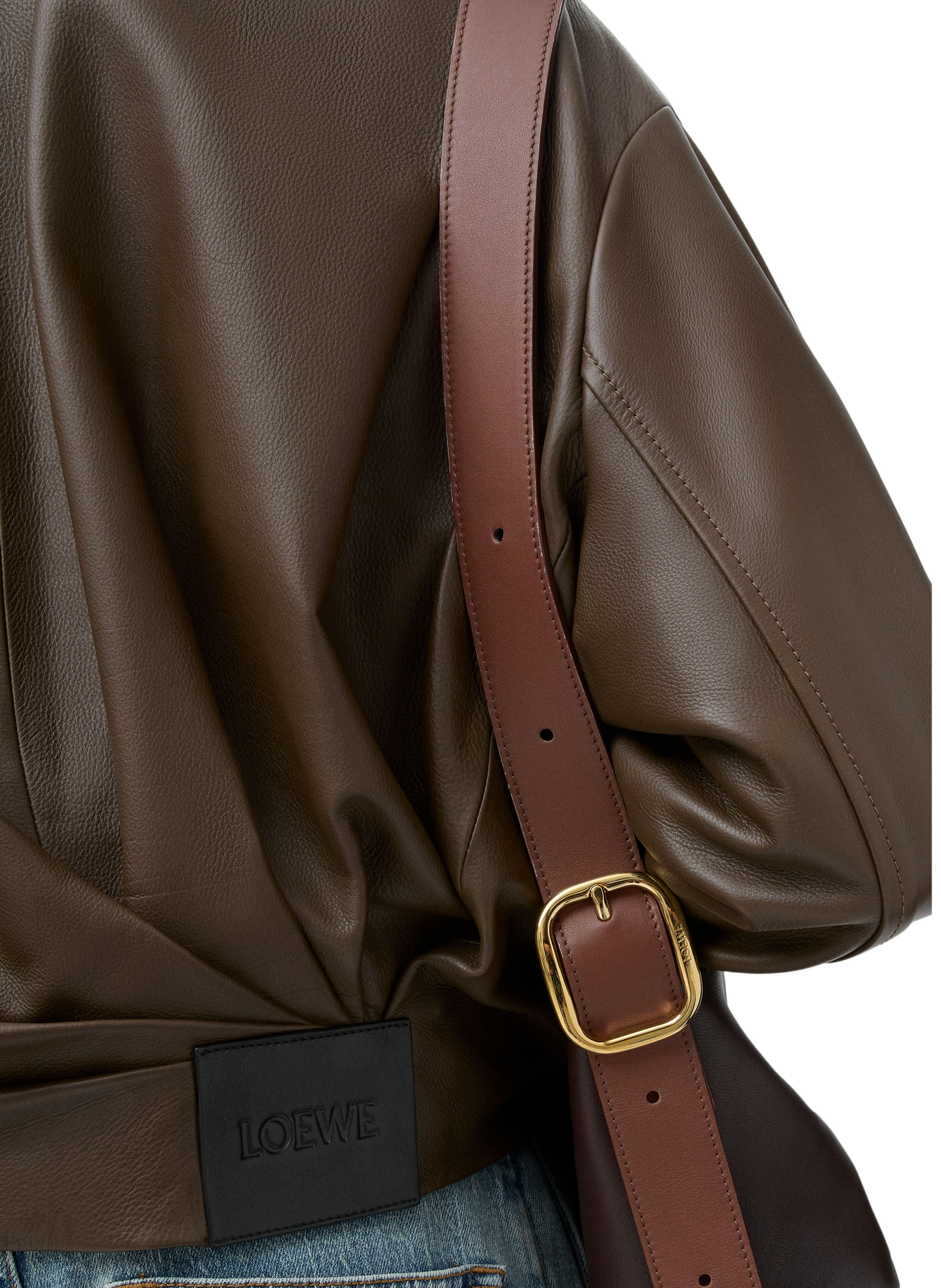 Nappa calf leather draped jacket LOEWE Green